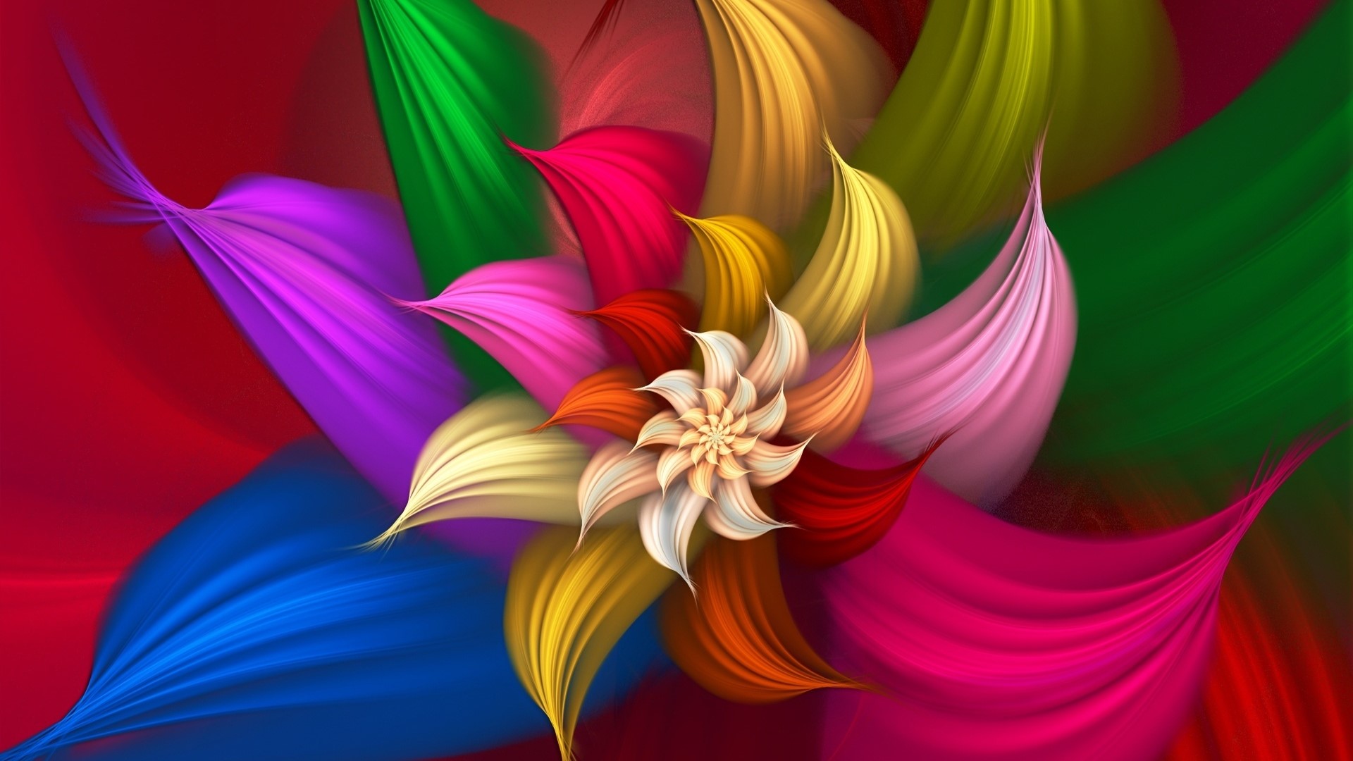 Colorful Abstract Fractal Flower Art HD Wallpaper