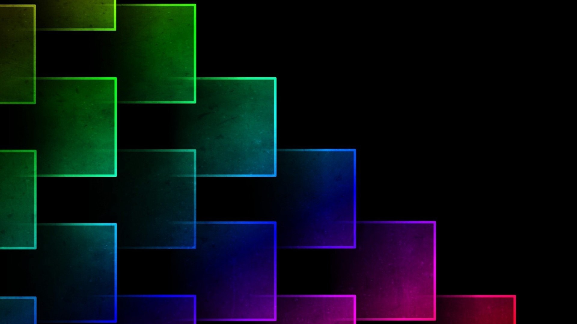 Colorful light blocks on black background HD Wallpaper