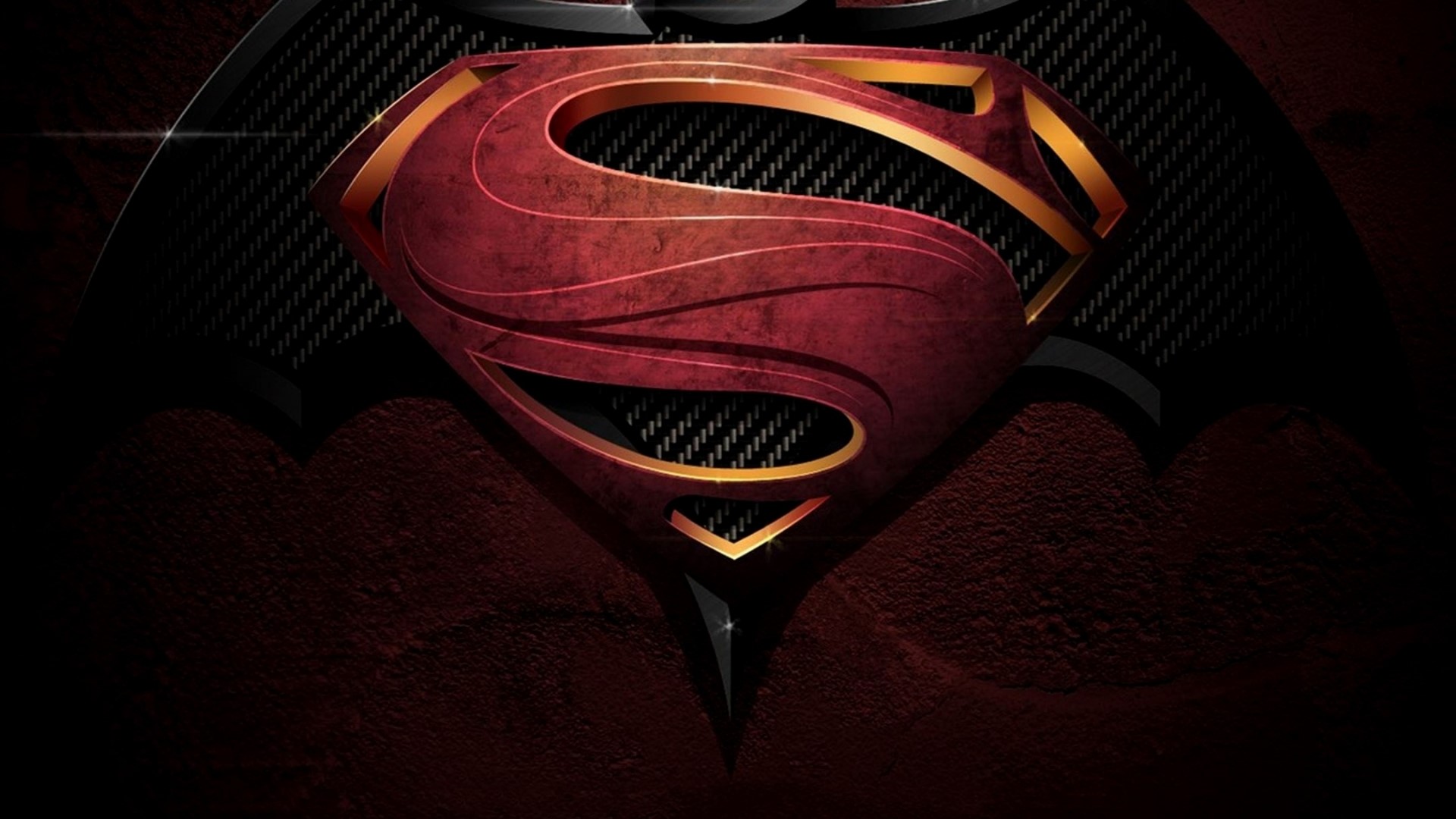 Superman and Batman Logos HD Wallpaper