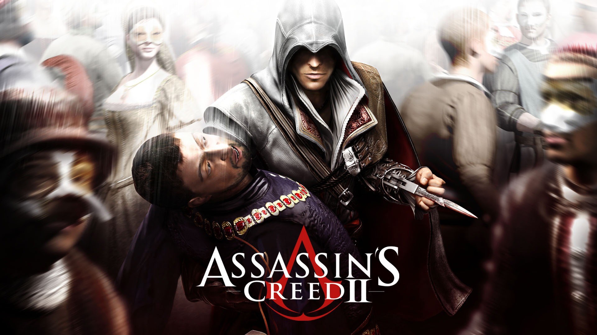 Ezio Auditore from Assassin's Creed II holding a victim HD Wallpaper