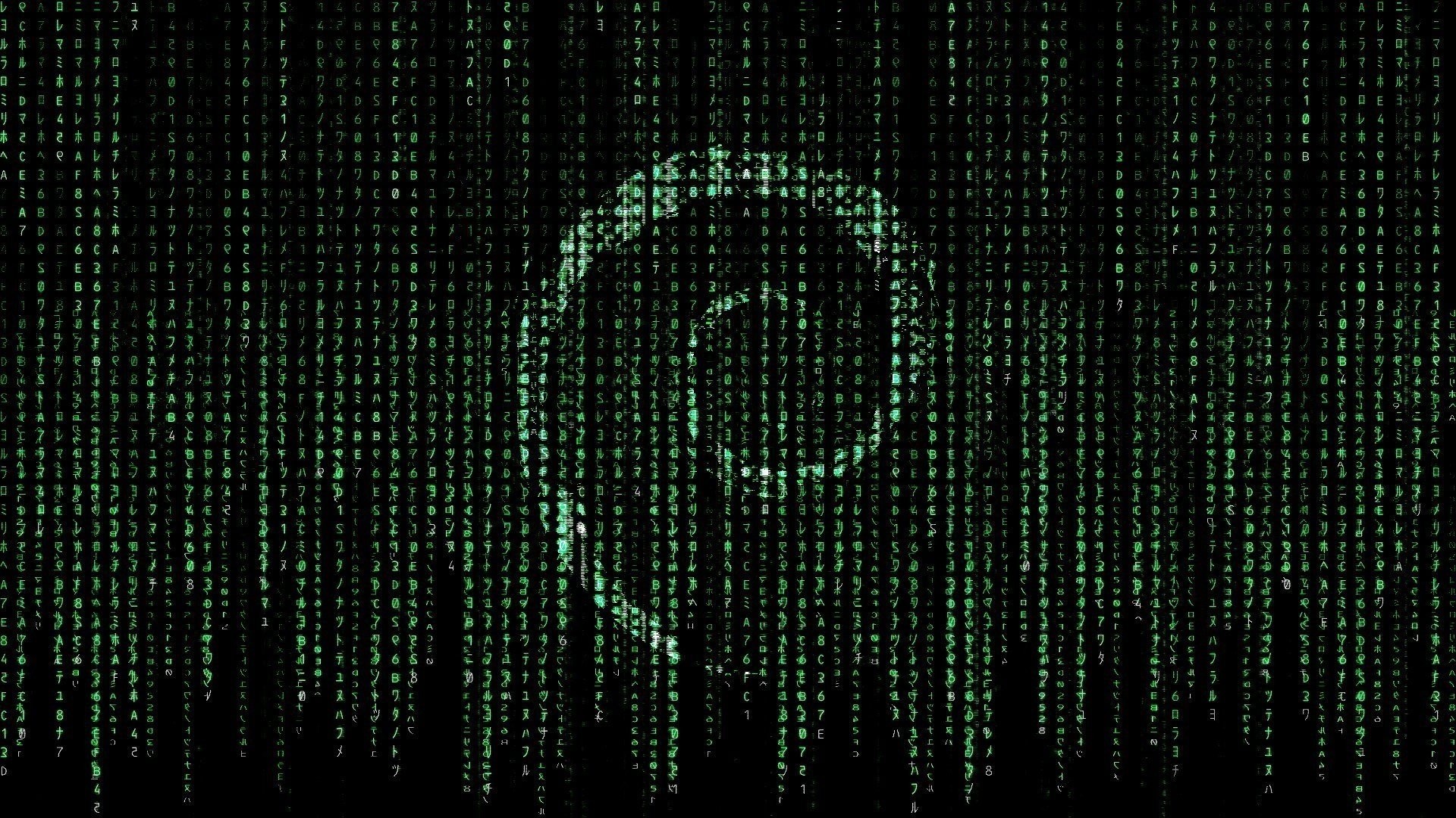 Debian logo in Matrix digital rain HD Wallpaper