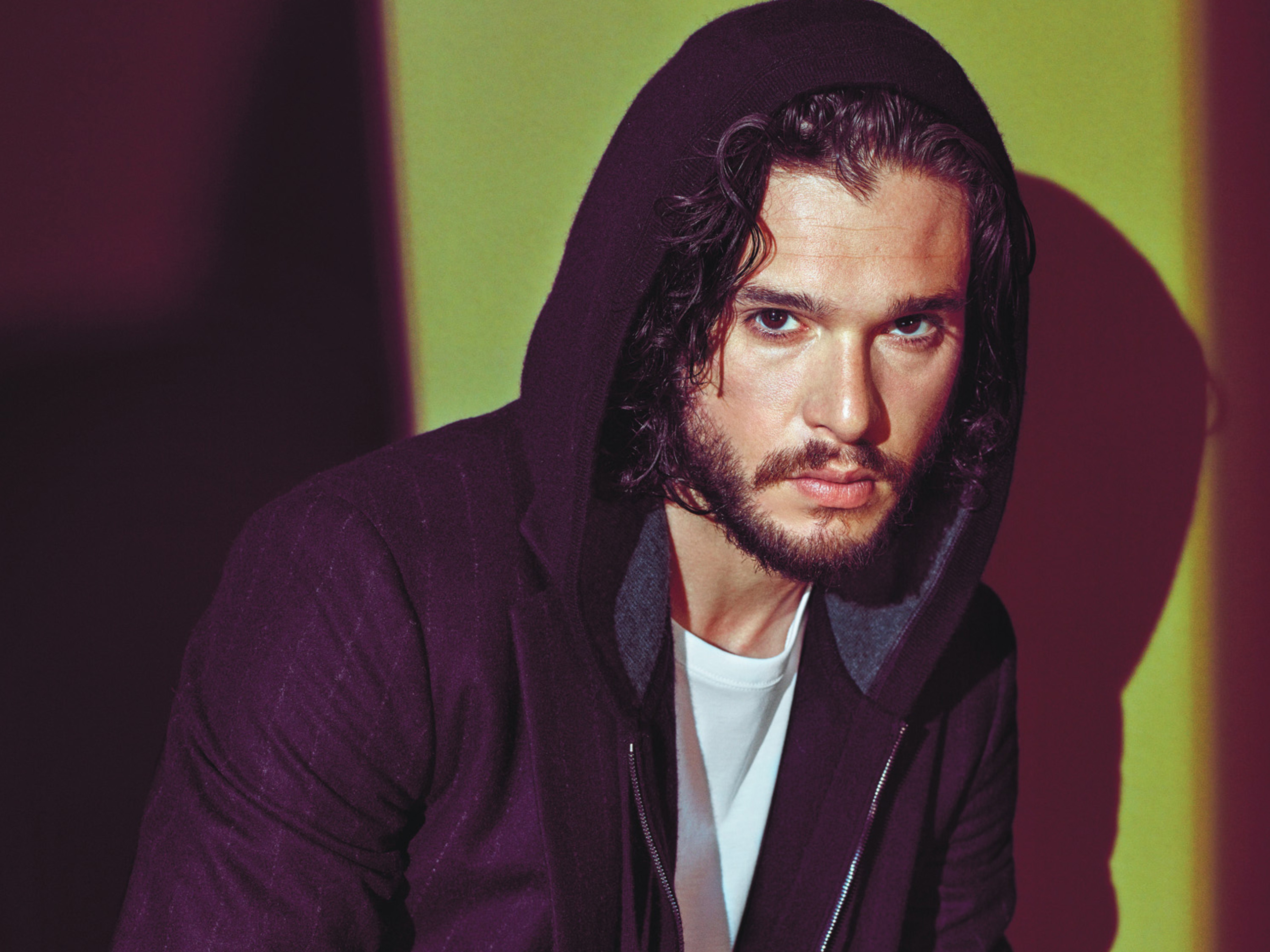 Kit Harington in a hooded jacket HD Wallpaper