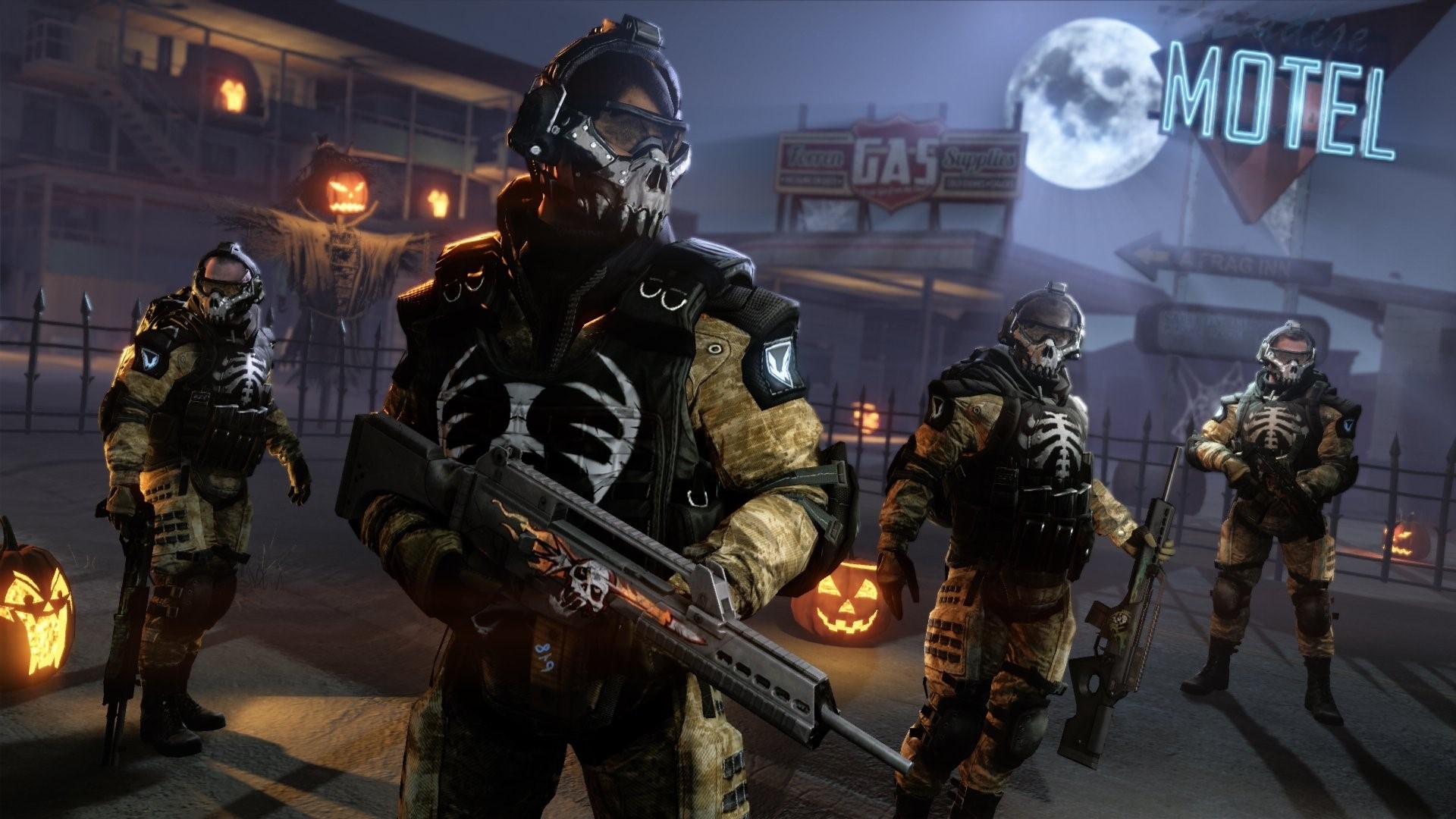 Warface Halloween soldiers with skull masks HD Wallpaper