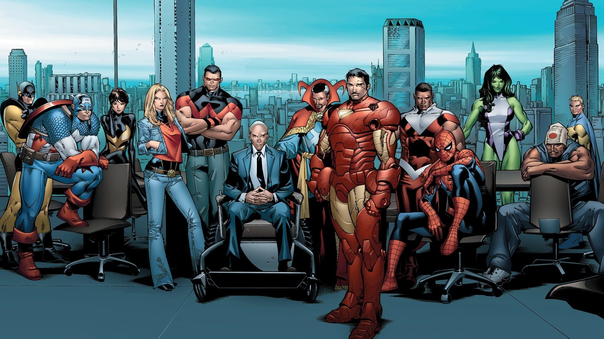 Marvel Comics Avengers Group Art HD Wallpaper