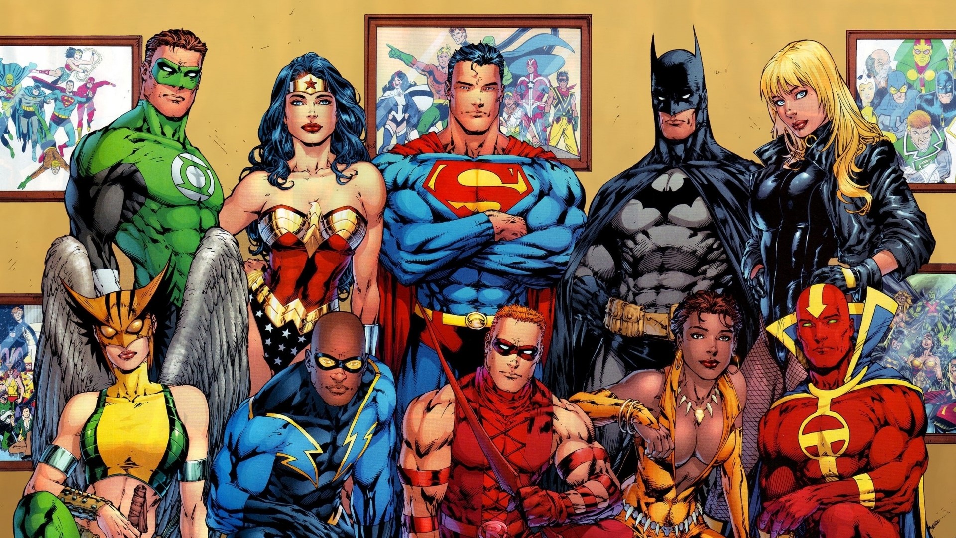 Justice League of America characters HD Wallpaper