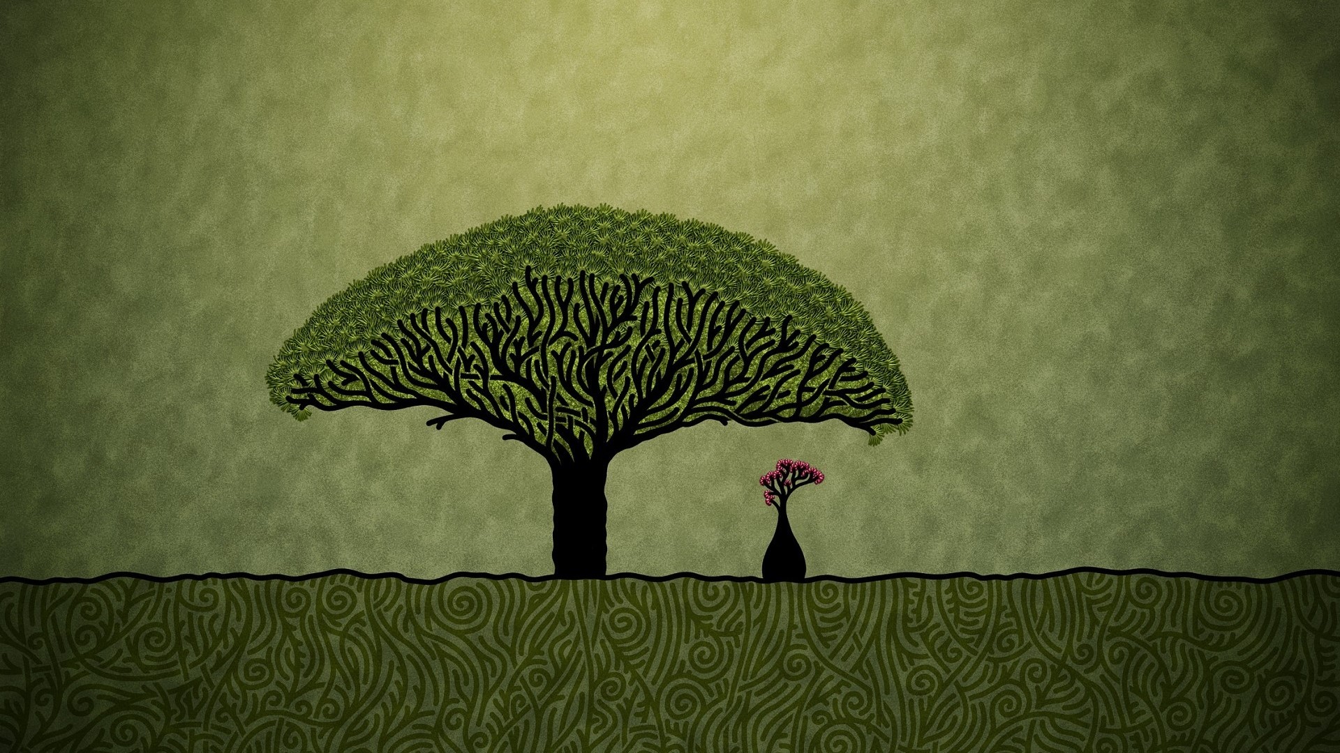 Millennial Tree Art HD Wallpaper