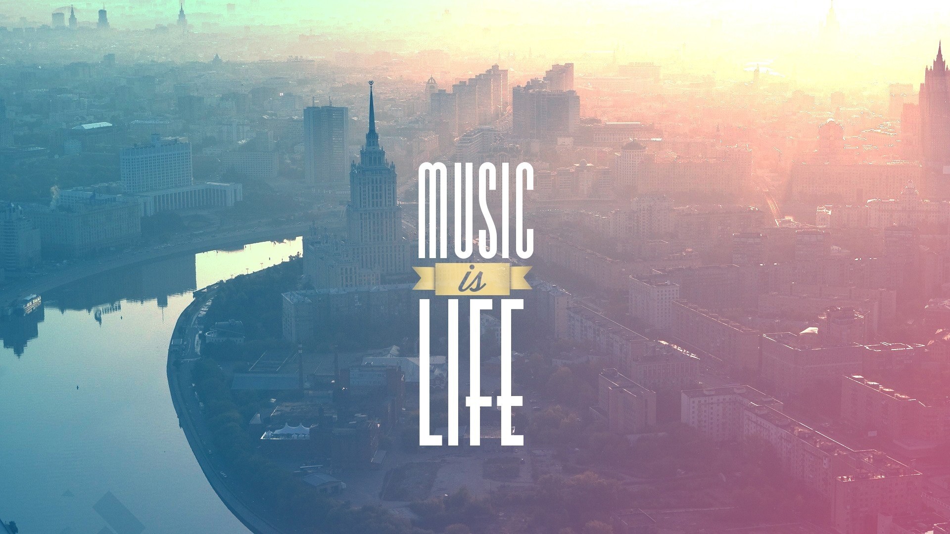 Music is Life Typography HD Wallpaper