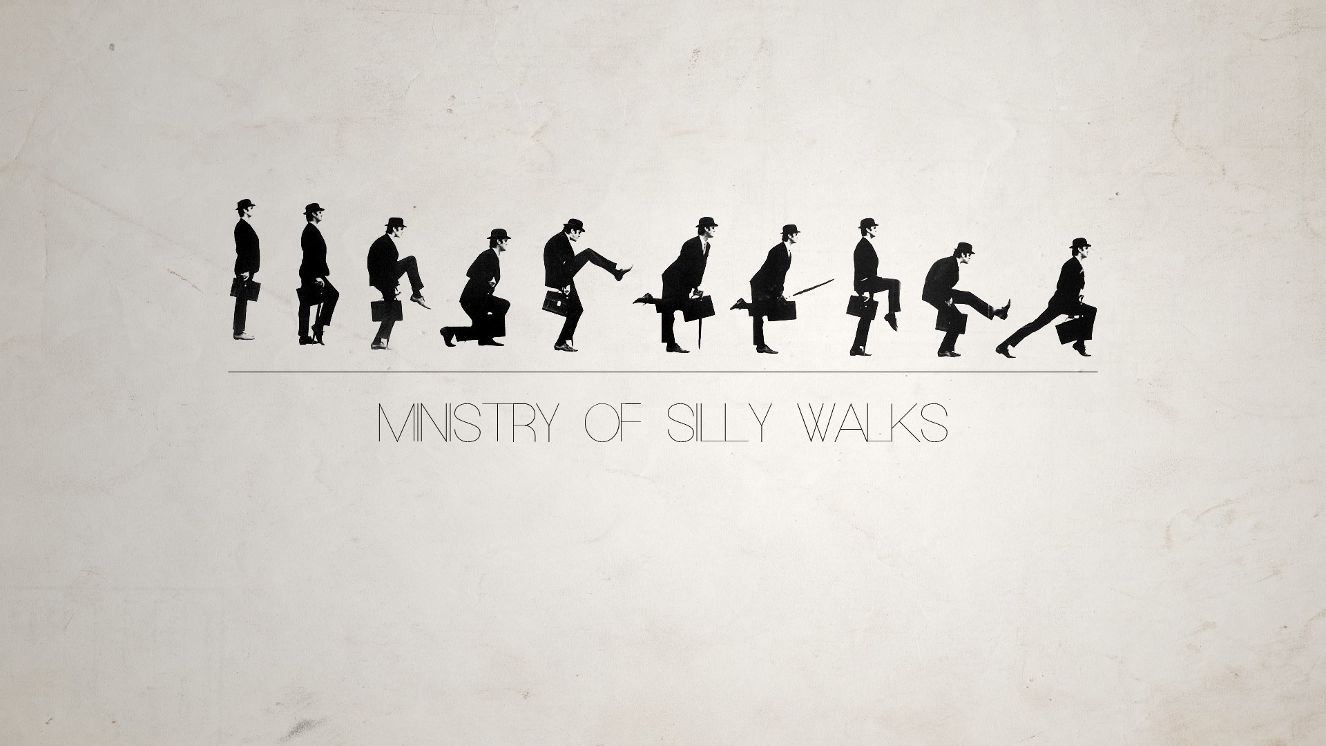 Ministry of Silly Walks silhouettes HD Wallpaper