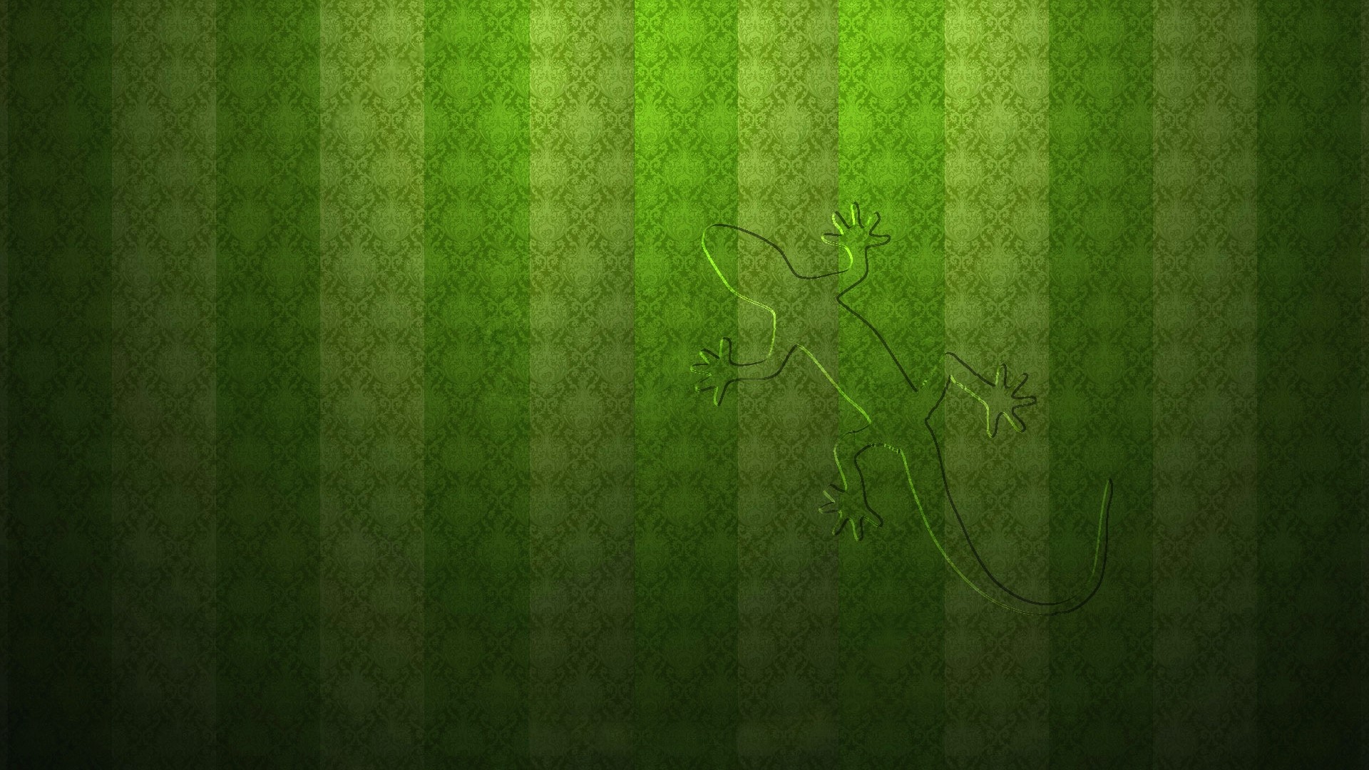 Lizard on a green patterned background HD Wallpaper