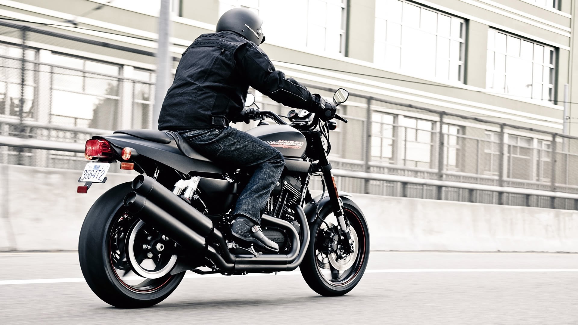 Man riding a Harley Davidson motorcycle on a road HD Wallpaper