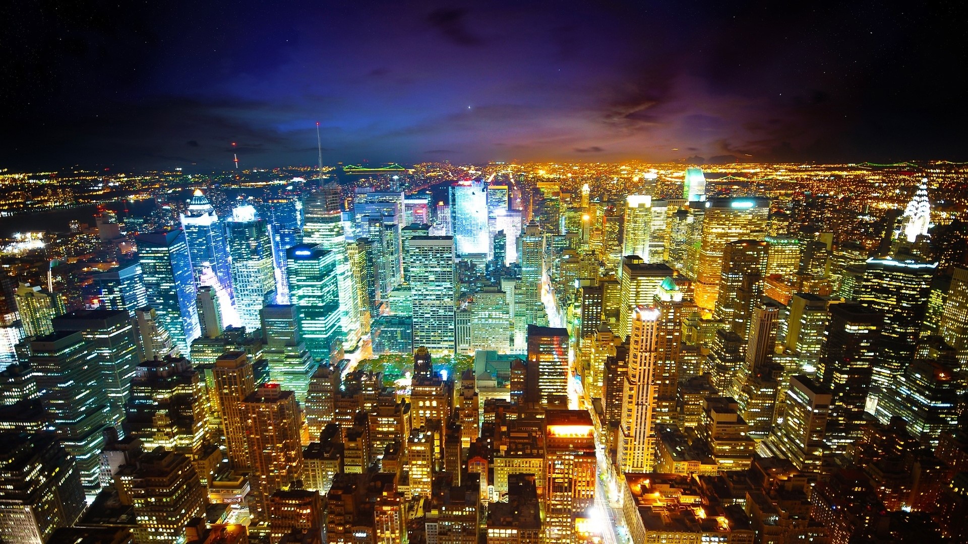 City of Lights at Night HD Wallpaper
