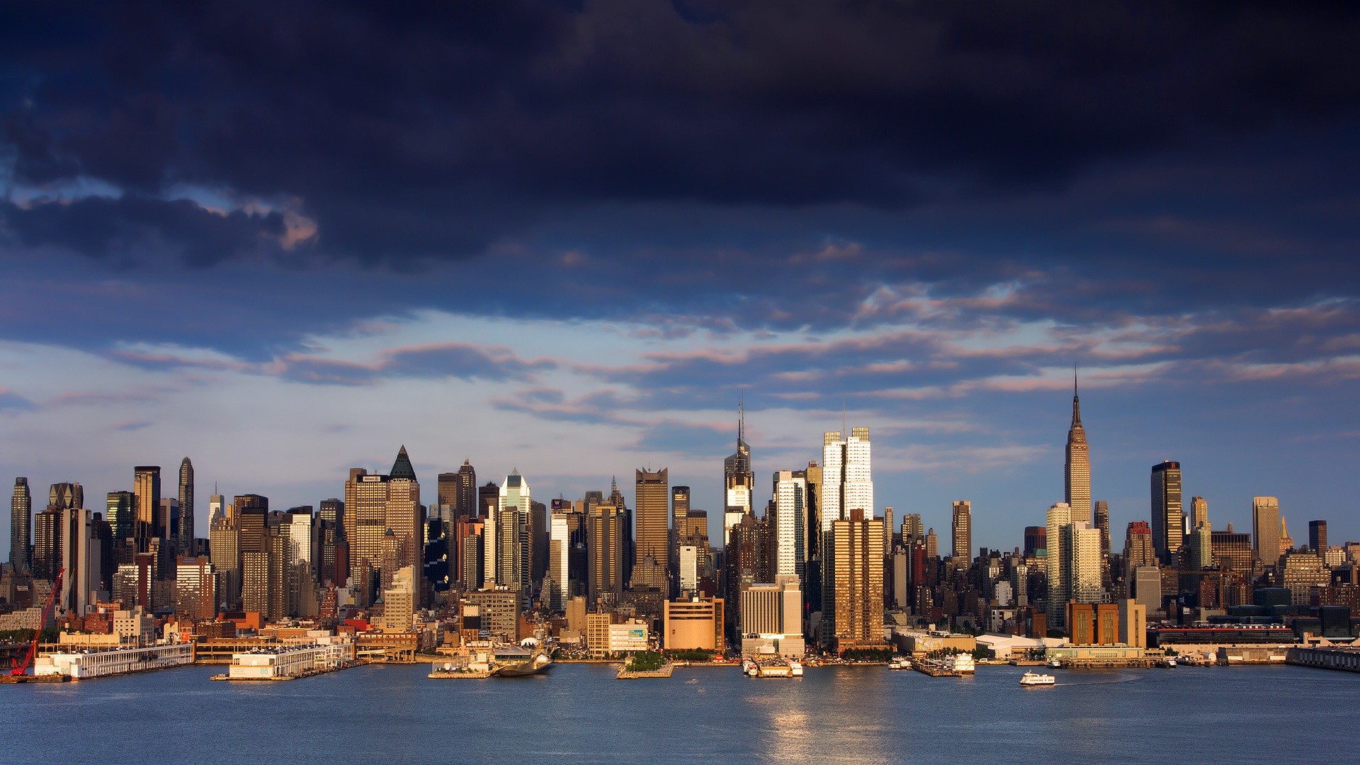 New York City Skyline at Dusk HD Wallpaper