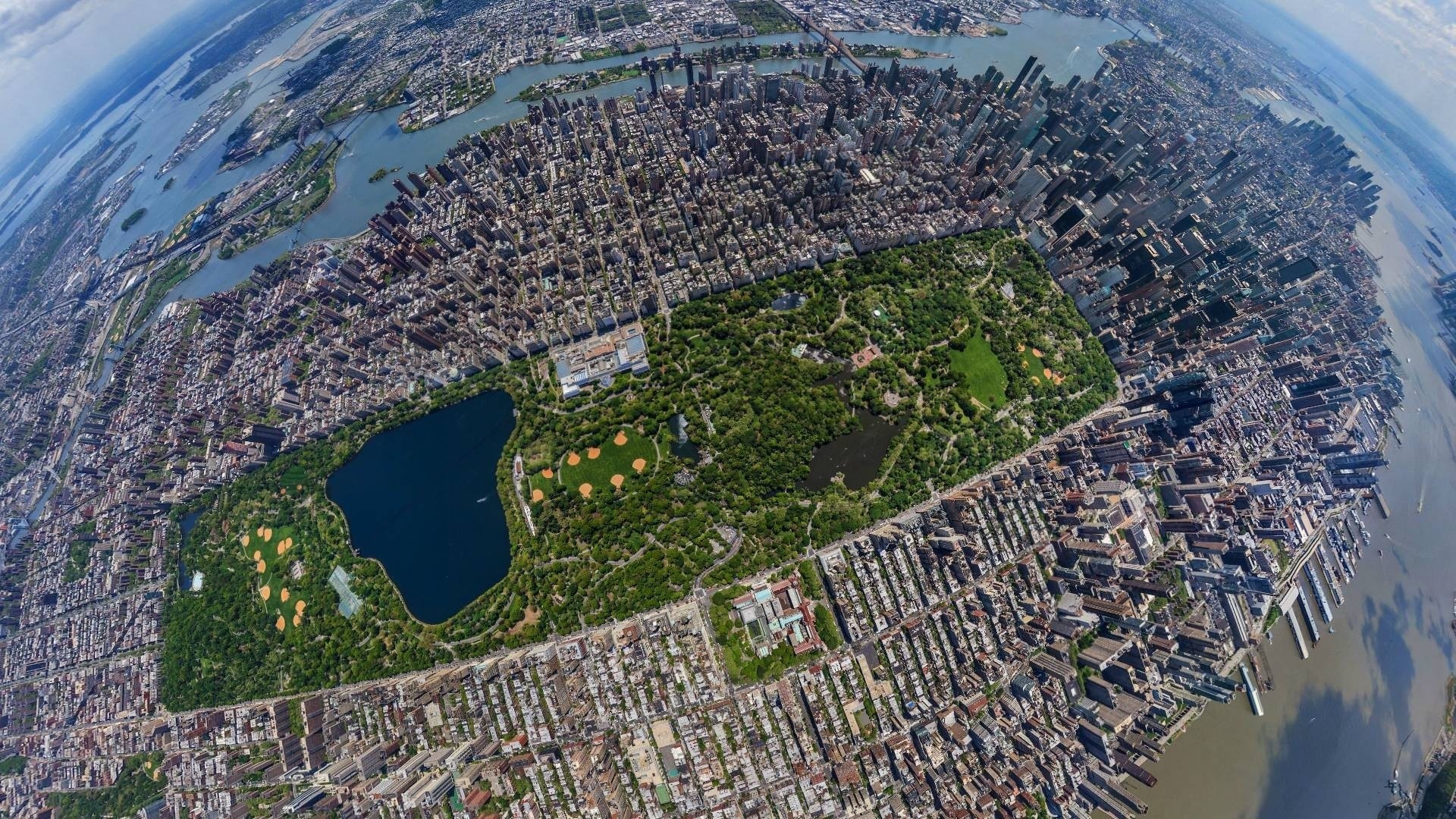 Aerial view of Central Park, New York City HD Wallpaper