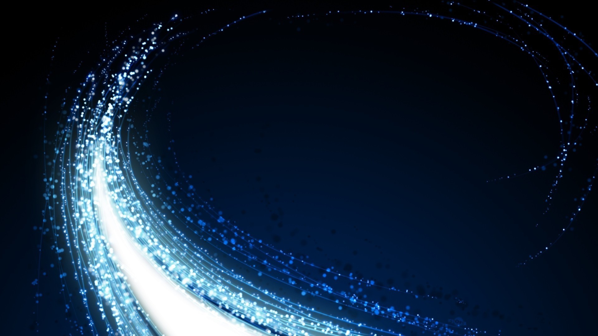 Abstract Blue Light Wave with Particles HD Wallpaper