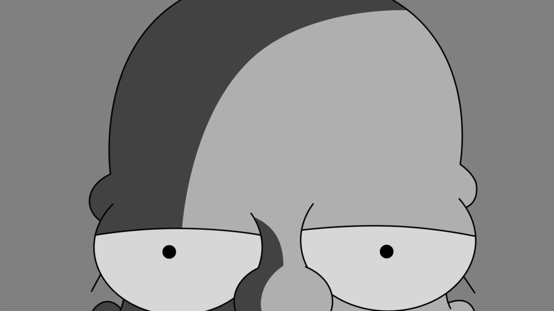 Homer Simpson Monochrome HD Wallpaper