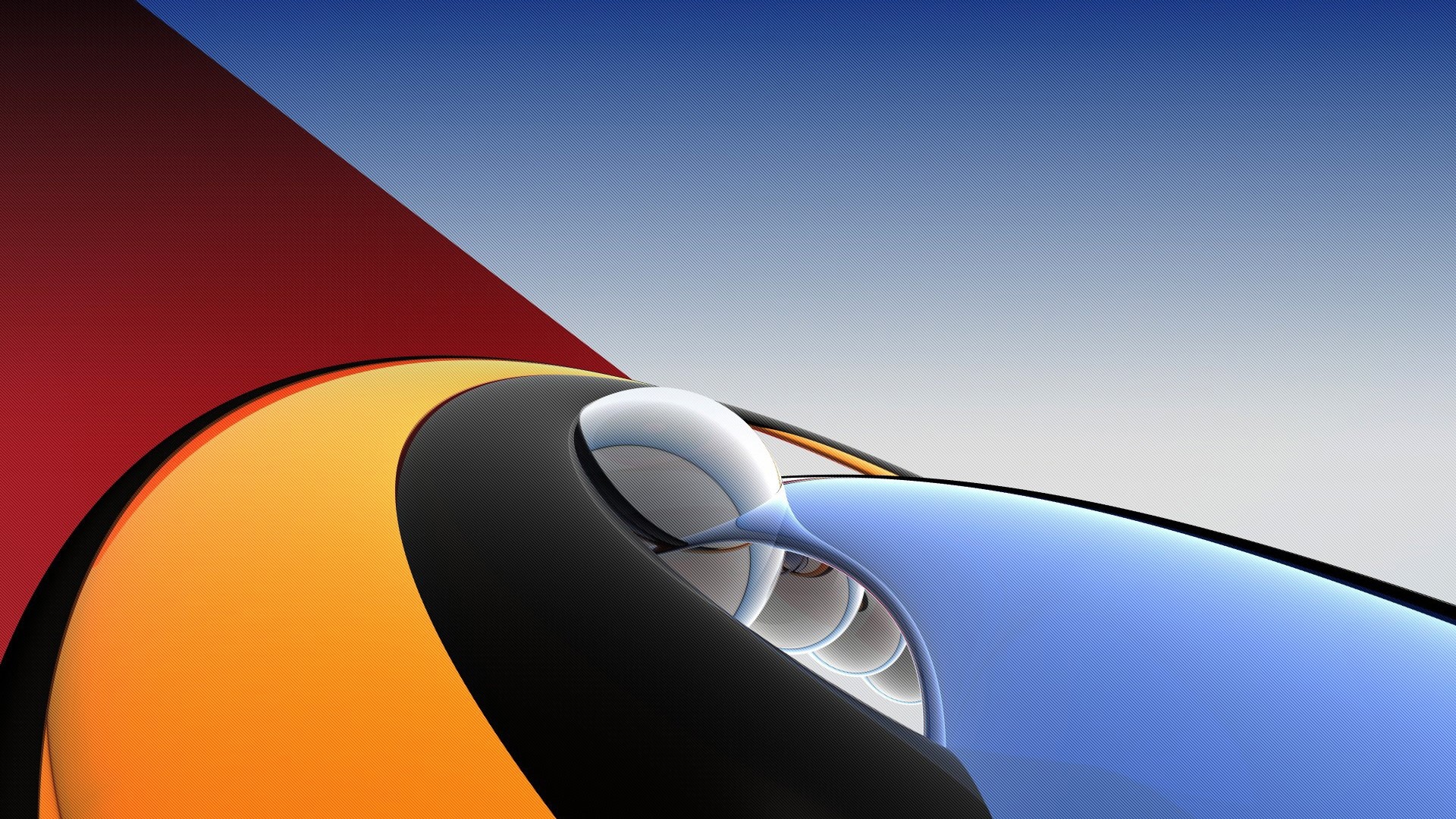 Abstract Red, Orange, Blue and Black Shapes HD Wallpaper