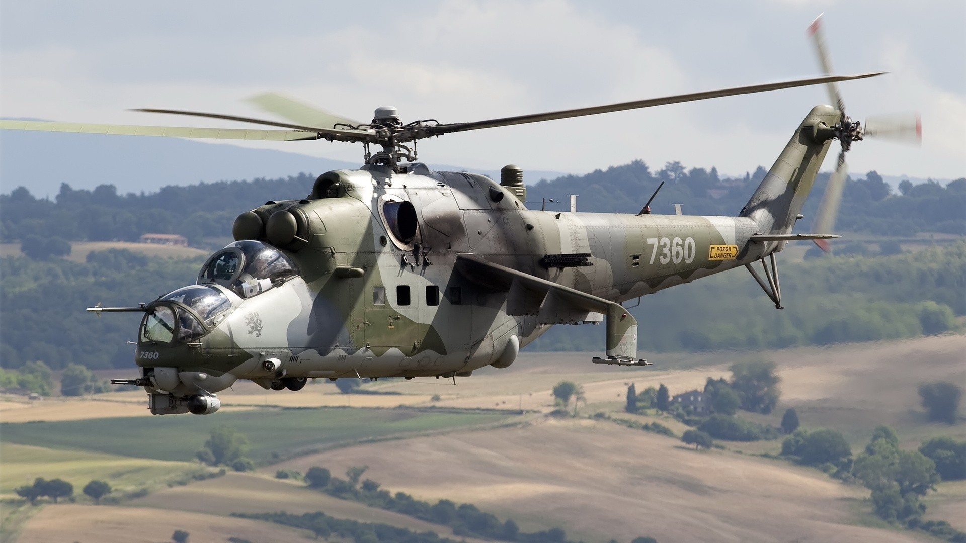 MI-24 Hind helicopter in flight HD Wallpaper