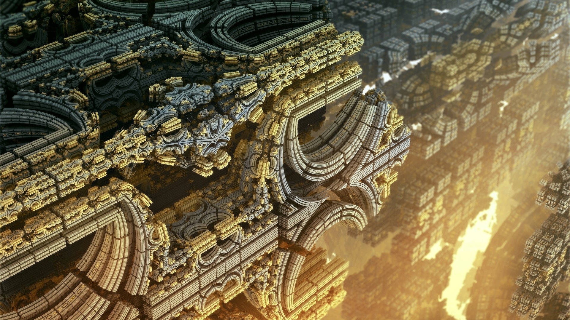 Alien Structure Fractal Landscape HD Wallpaper