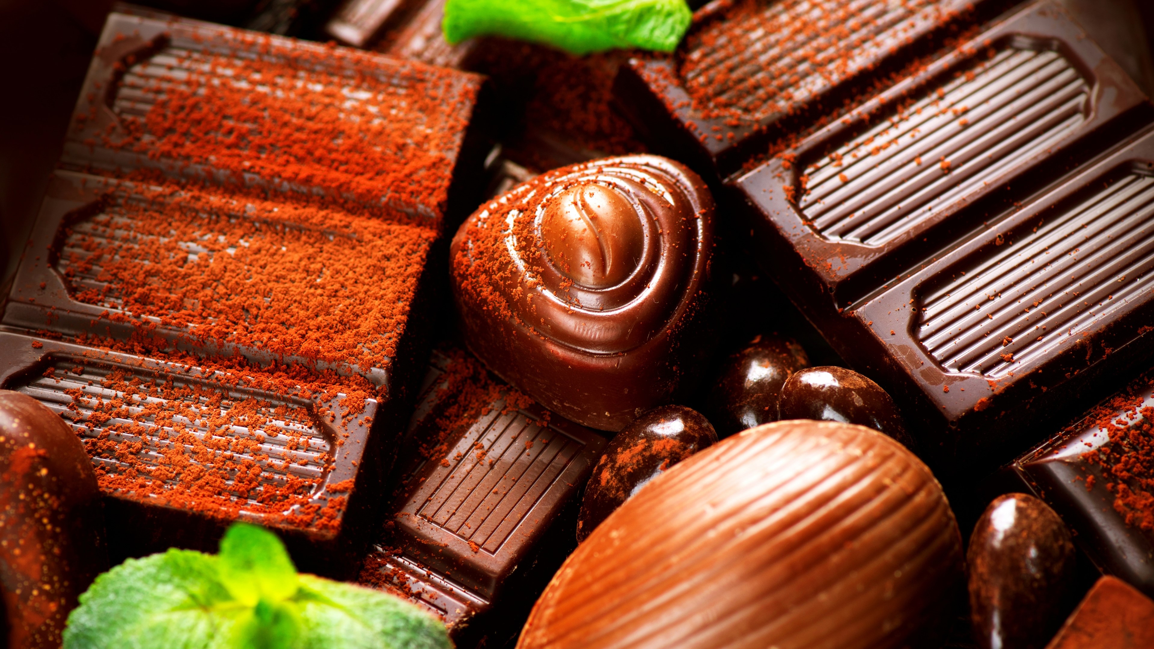 4K Yummy Chocolate Assortment HD Wallpaper
