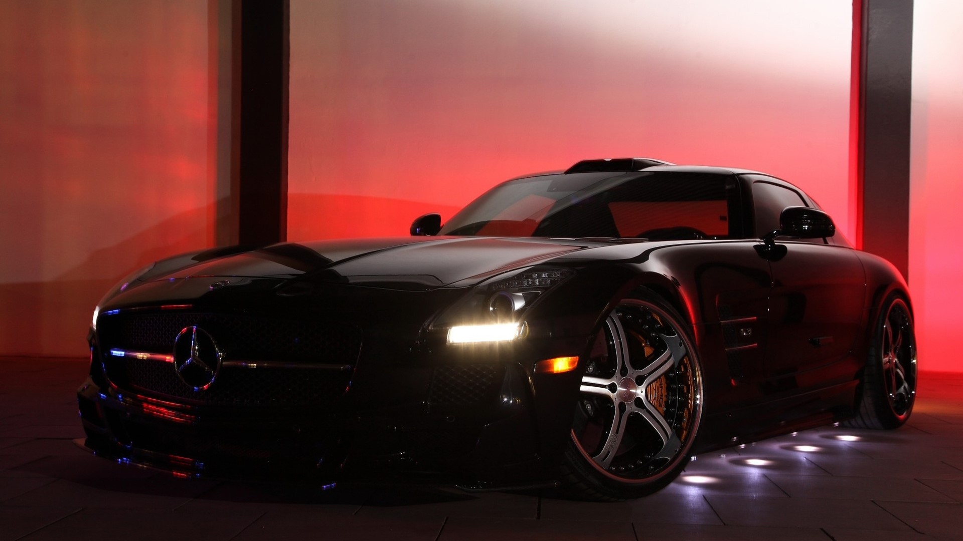 Black Mercedes-Benz SLS AMG GT HD Wallpaper