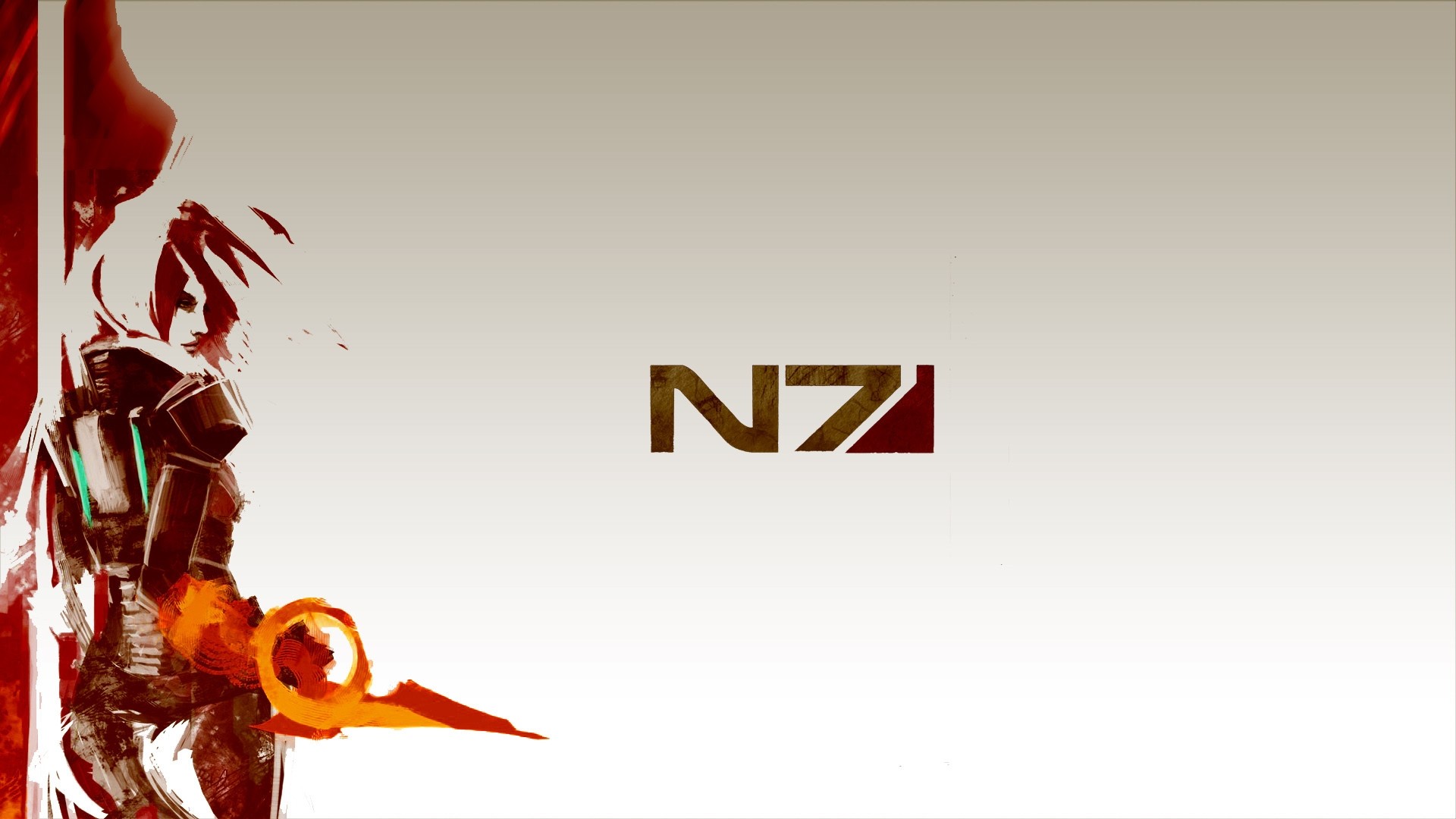 Jane Shepard from Mass Effect N7 logo HD Wallpaper