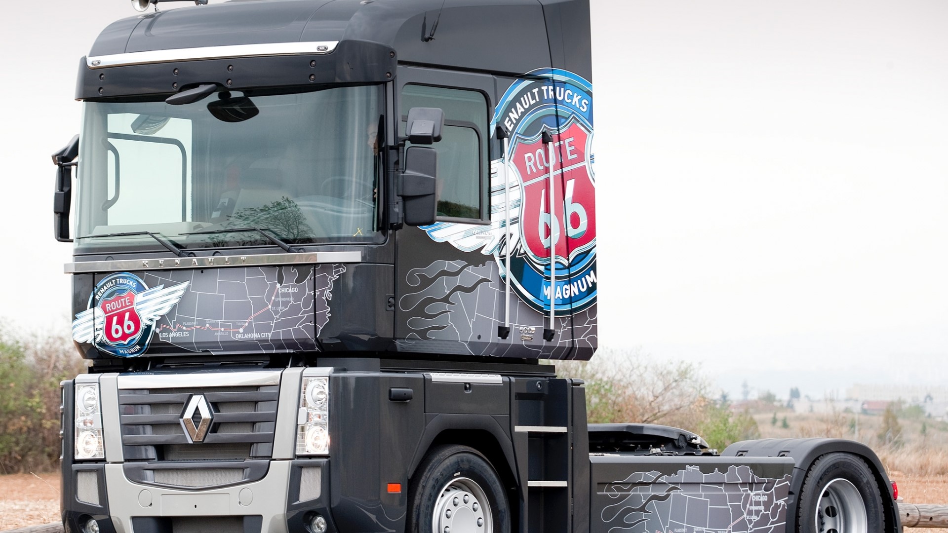 Renault Trucks Magnum Route 66 Semi-Truck HD Wallpaper