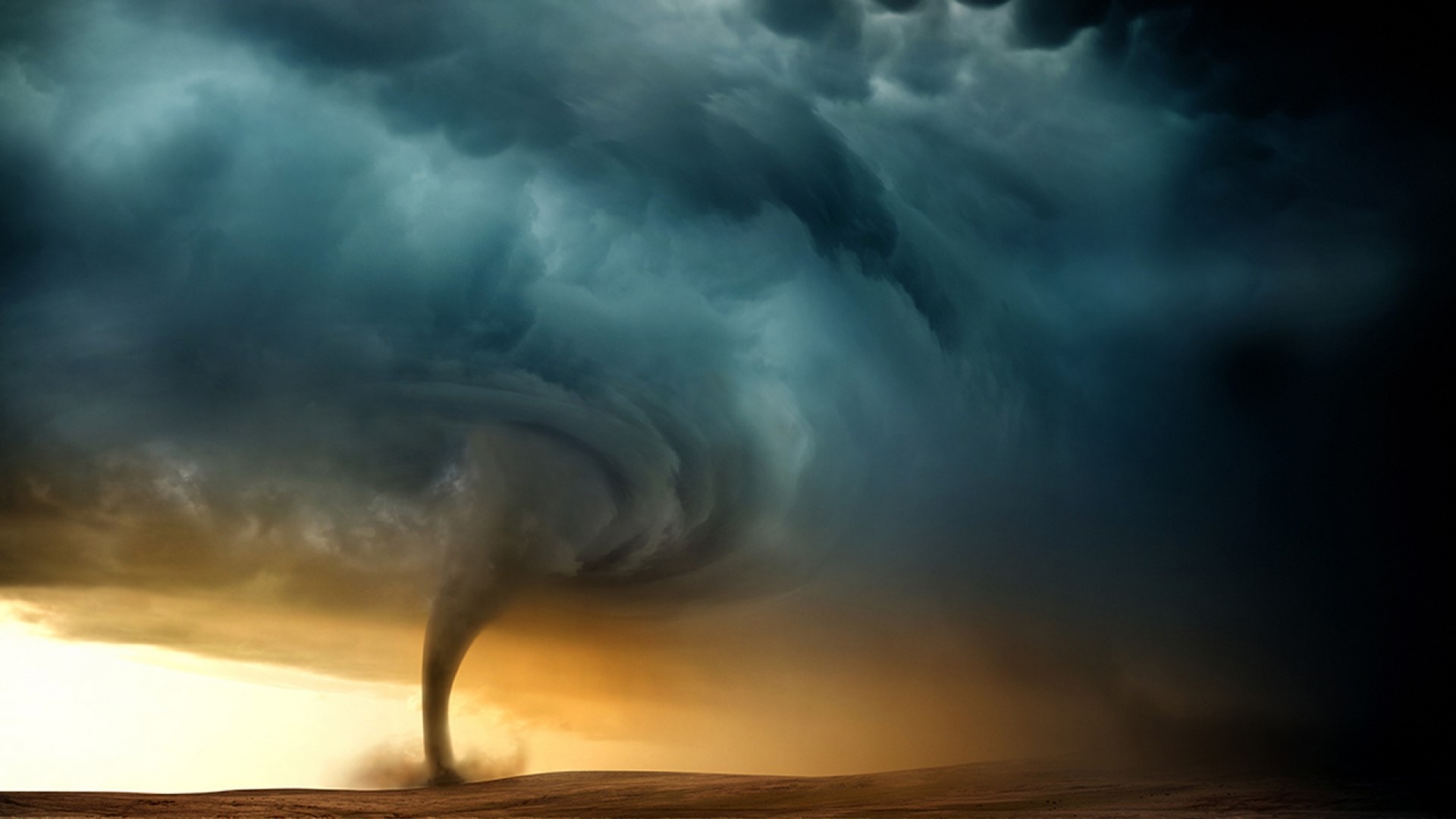 Tornado in a stormy sky HD Wallpaper