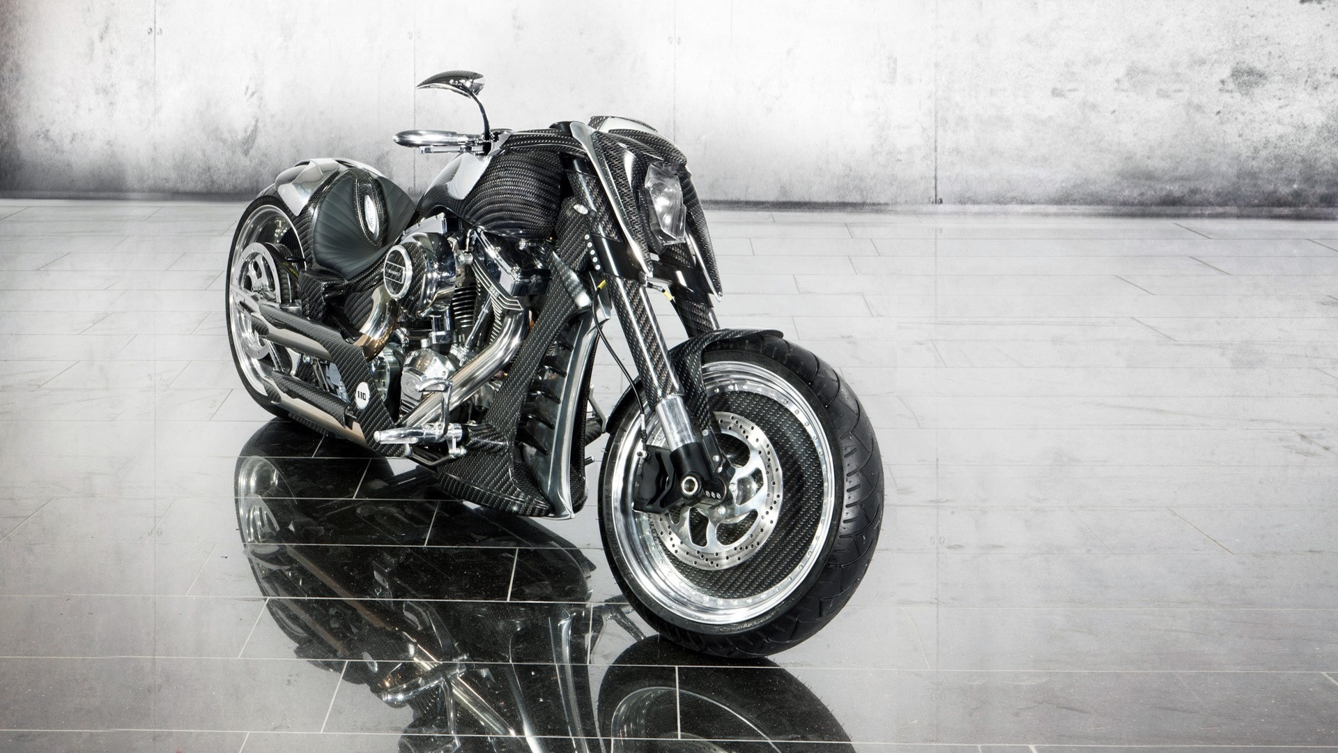 Custom Carbon Fiber Motorcycle HD Wallpaper