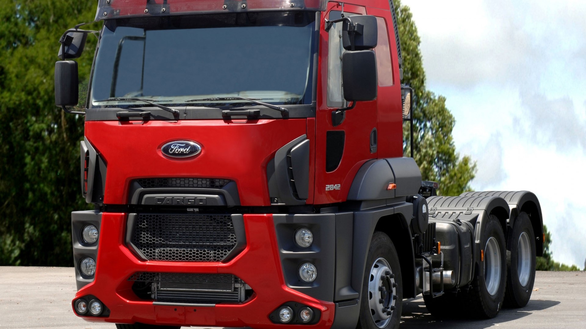 Red Ford Cargo 2842 Truck HD Wallpaper