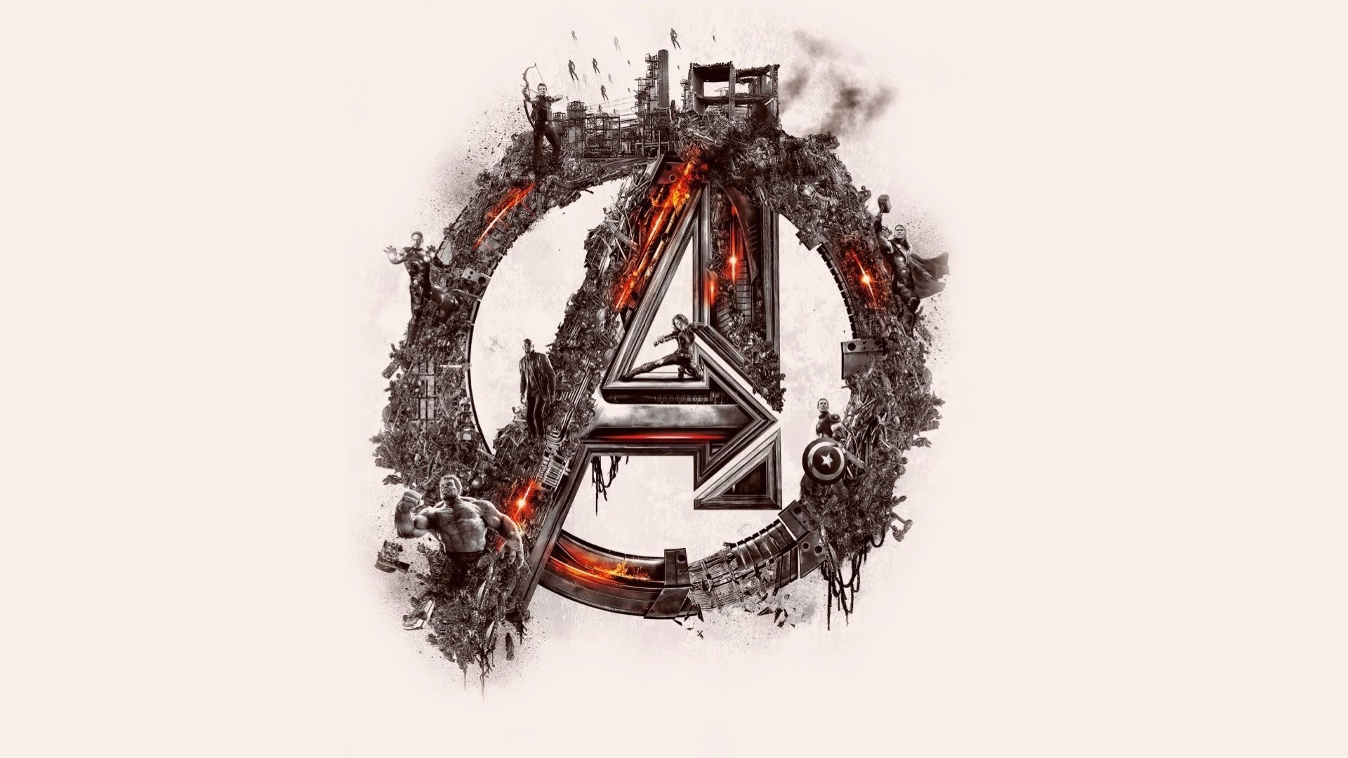 Avengers logo with characters HD Wallpaper
