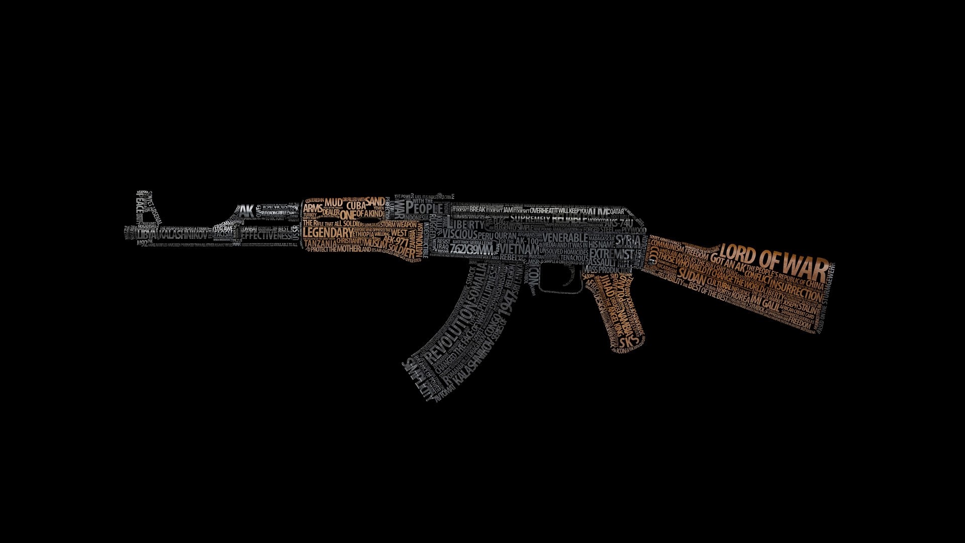 AK-47 Typography Art HD Wallpaper