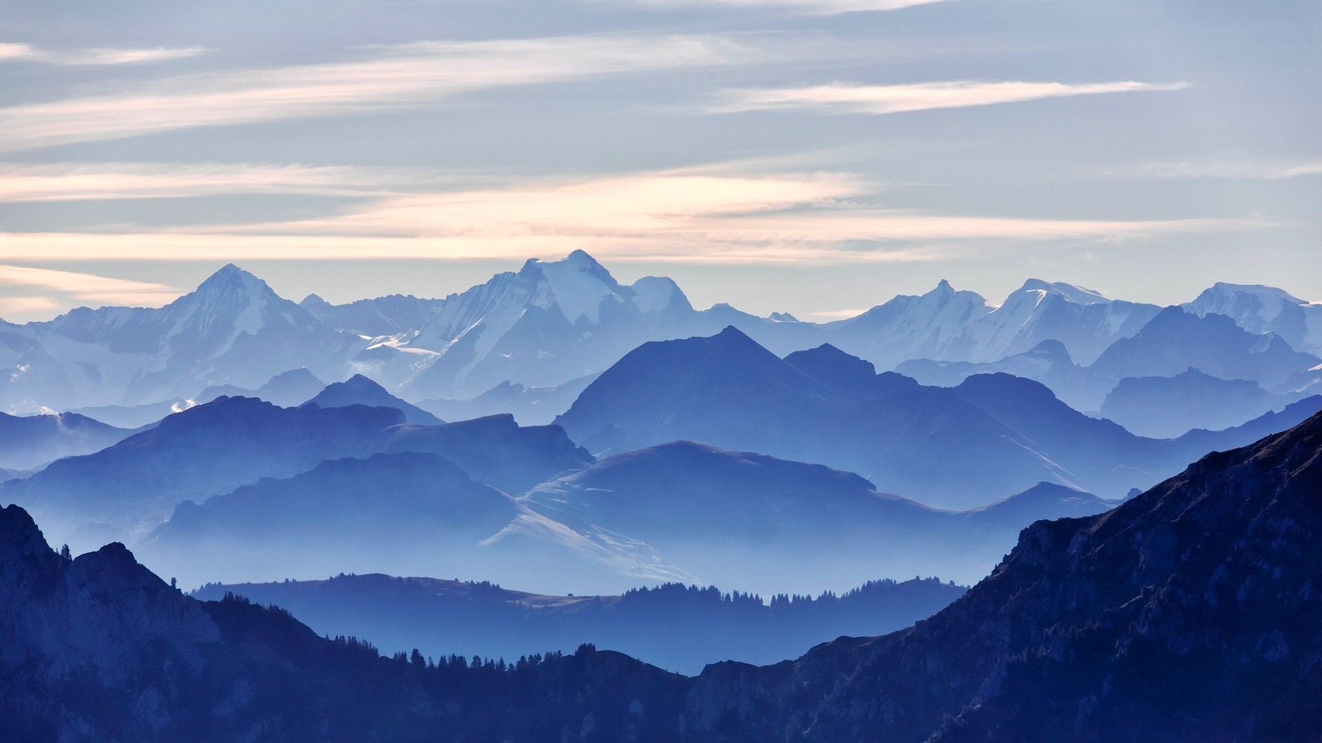 Blue Mountains Landscape HD Wallpaper