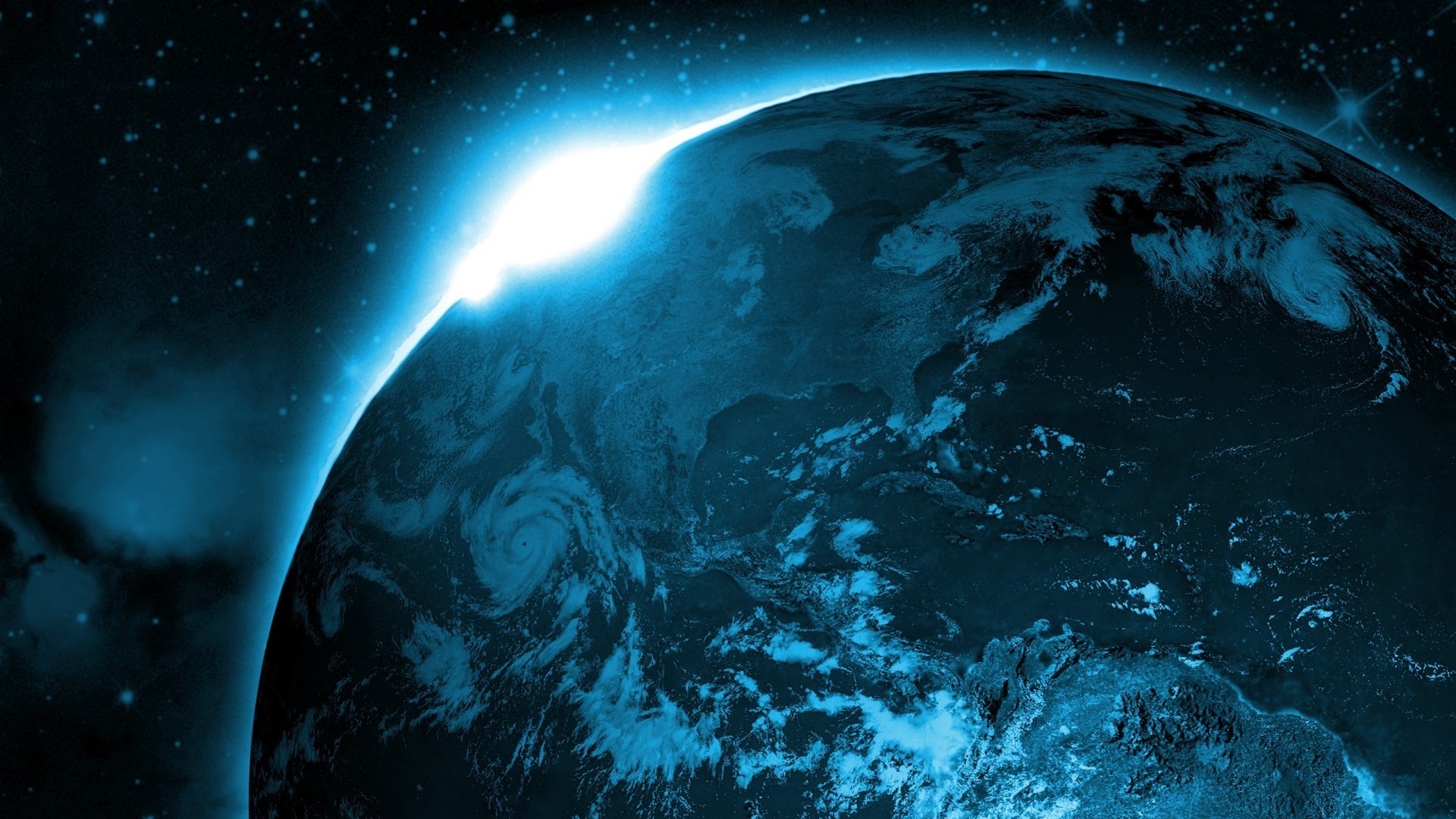 Blue Earth Sunrise HD Wallpaper