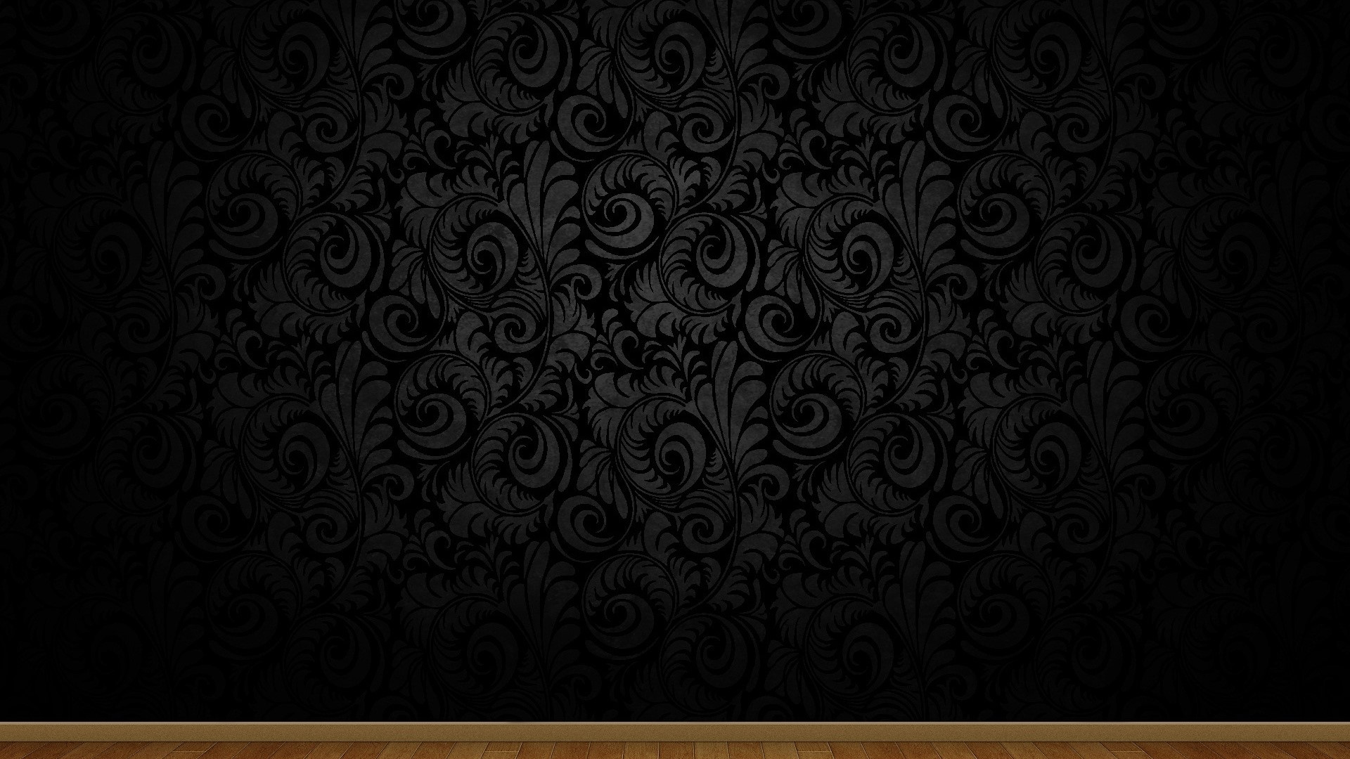 Black Damask Pattern HD Wallpaper