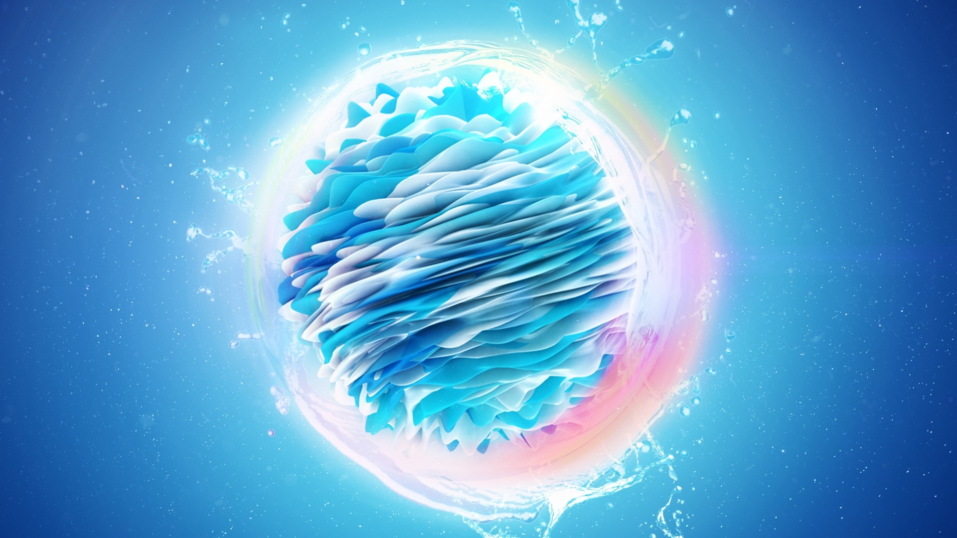 Abstract Water Ball Render HD Wallpaper