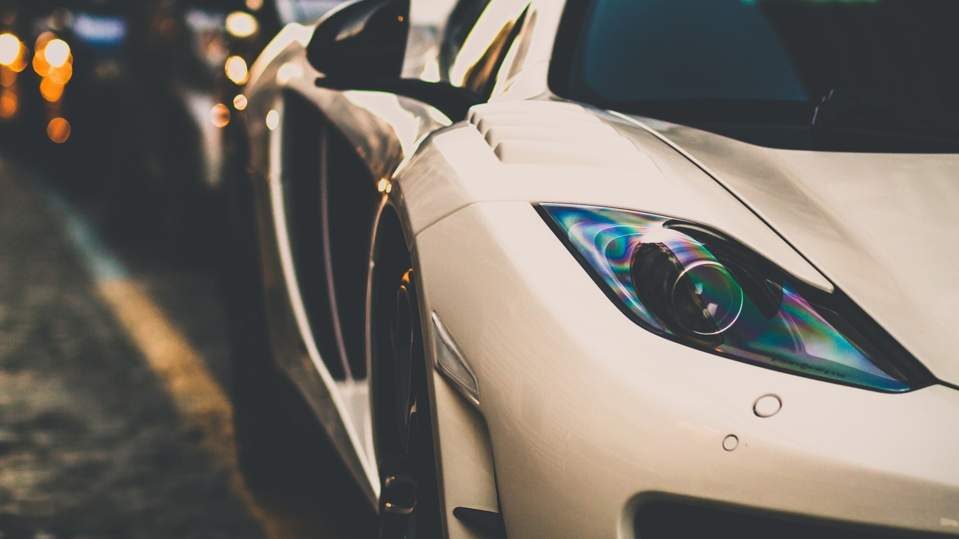 White McLaren MP4-12C sports car headlight HD Wallpaper