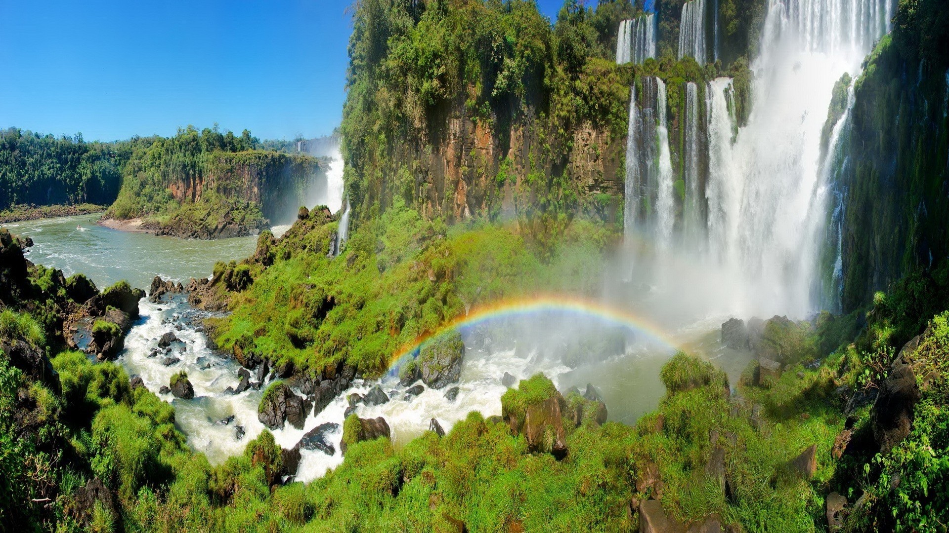 Iguazu Falls with Rainbow HD Wallpaper