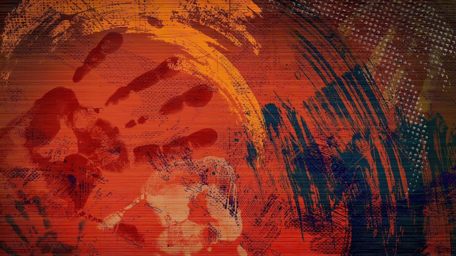 Abstract Hand Painting with Brush Strokes HD Wallpaper