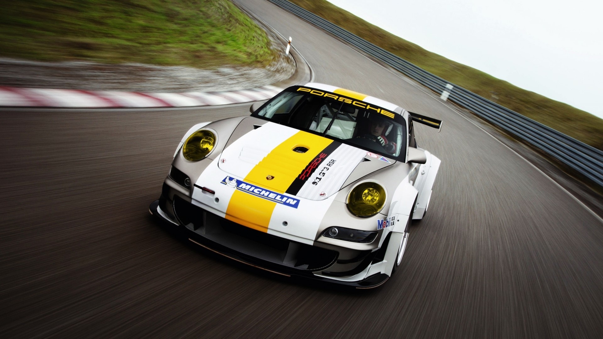 Porsche 911 GT3 R race car on track HD Wallpaper