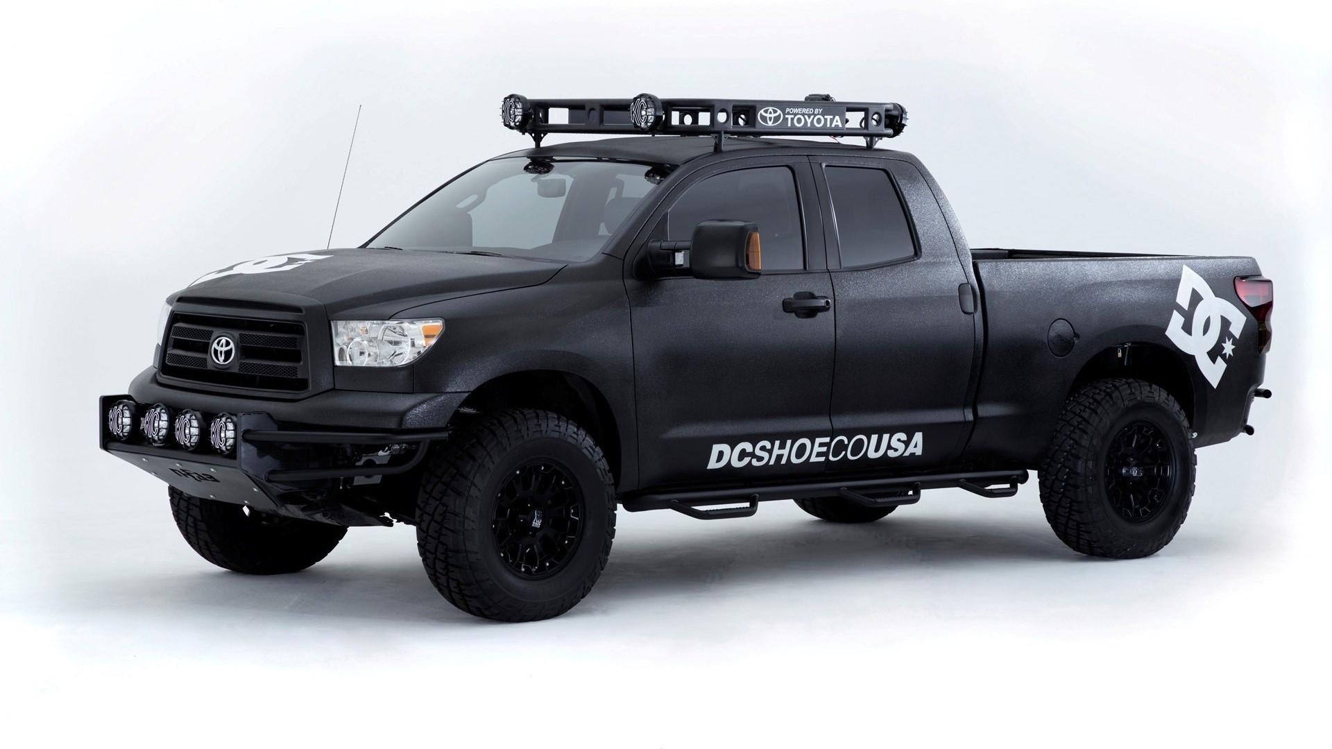 Black Toyota Tundra DC Shoes Off-Road Truck HD Wallpaper