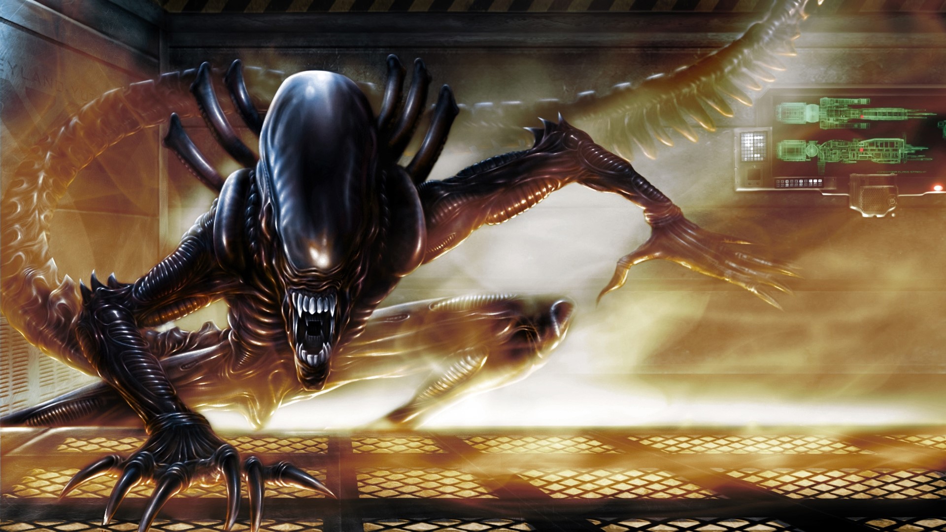Alien from Spaceship Art HD Wallpaper