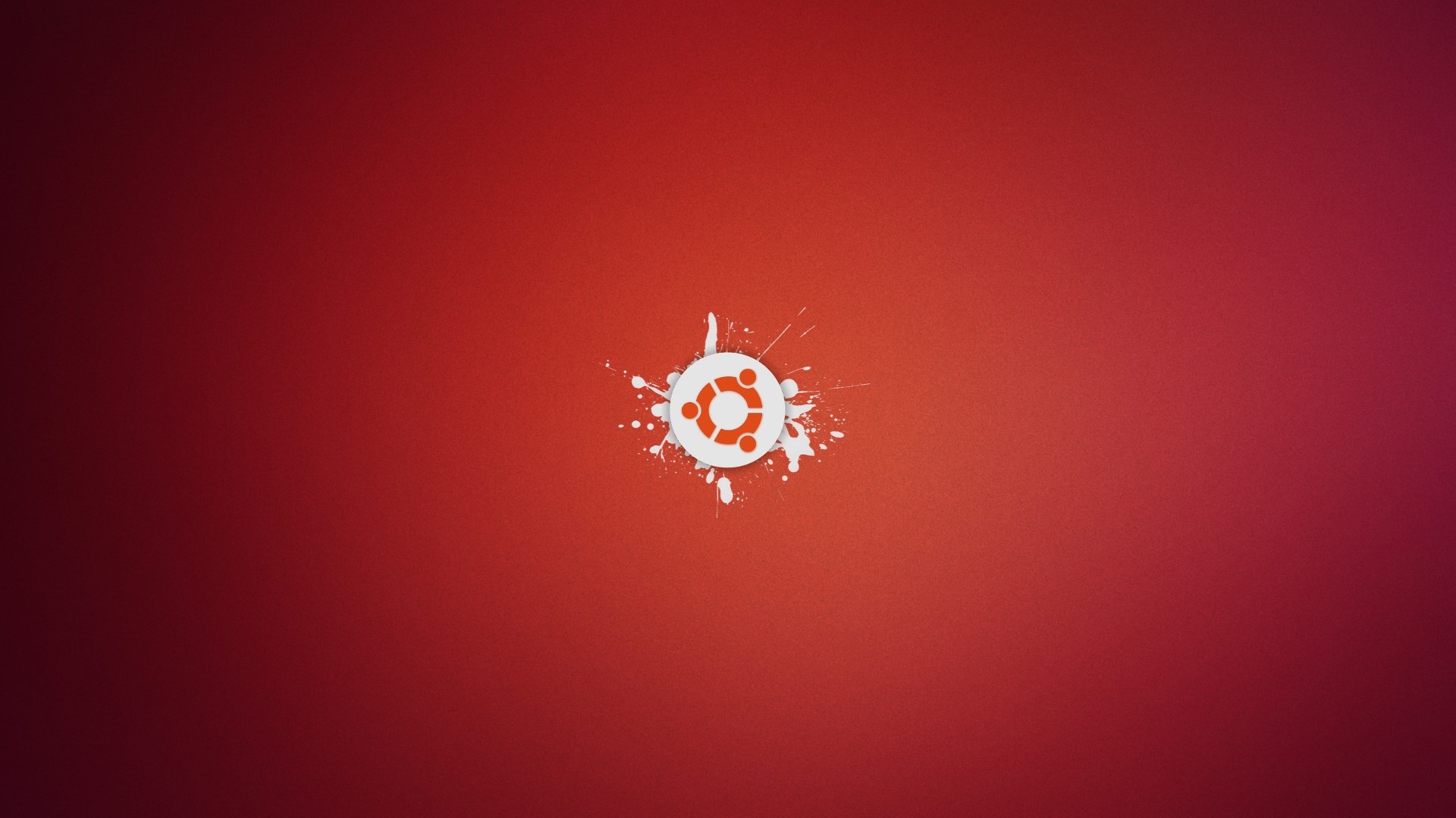 Ubuntu Logo on Red Background HD Wallpaper
