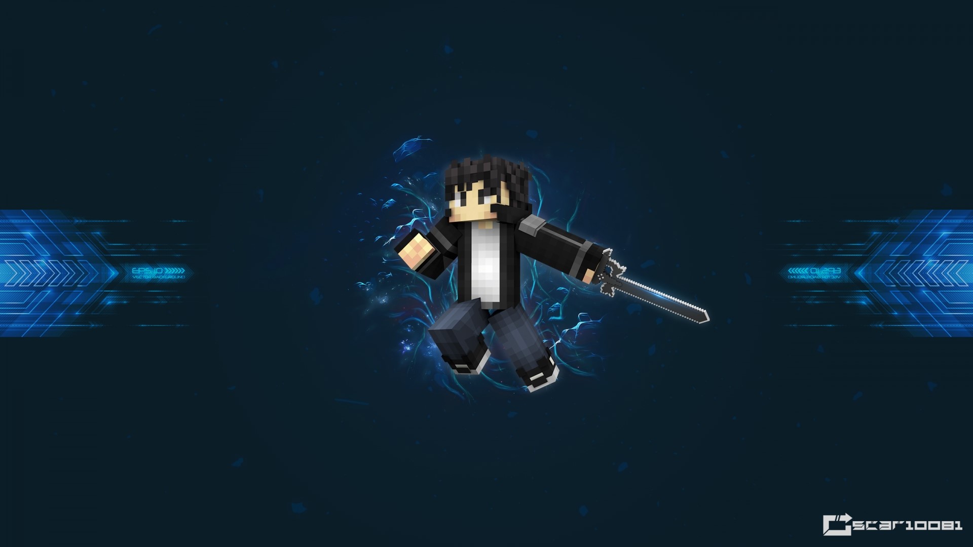 Kirito from Sword Art Online with a sword HD Wallpaper