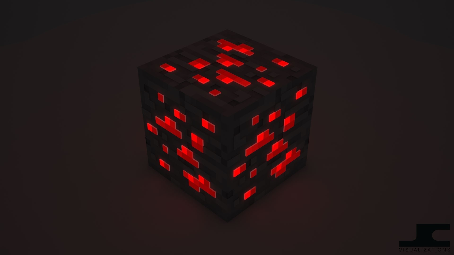 Minecraft Redstone Ore Cube HD Wallpaper