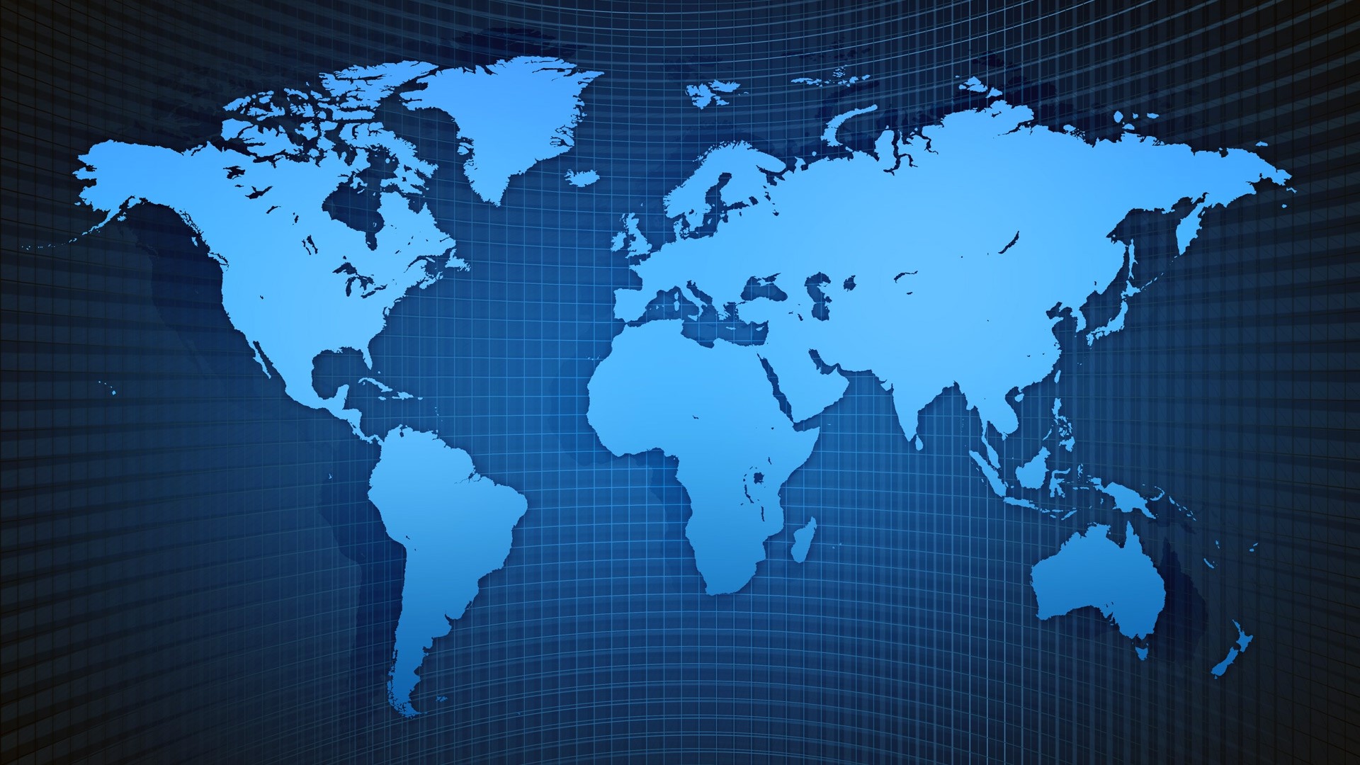 Blue Grid World Map HD Wallpaper
