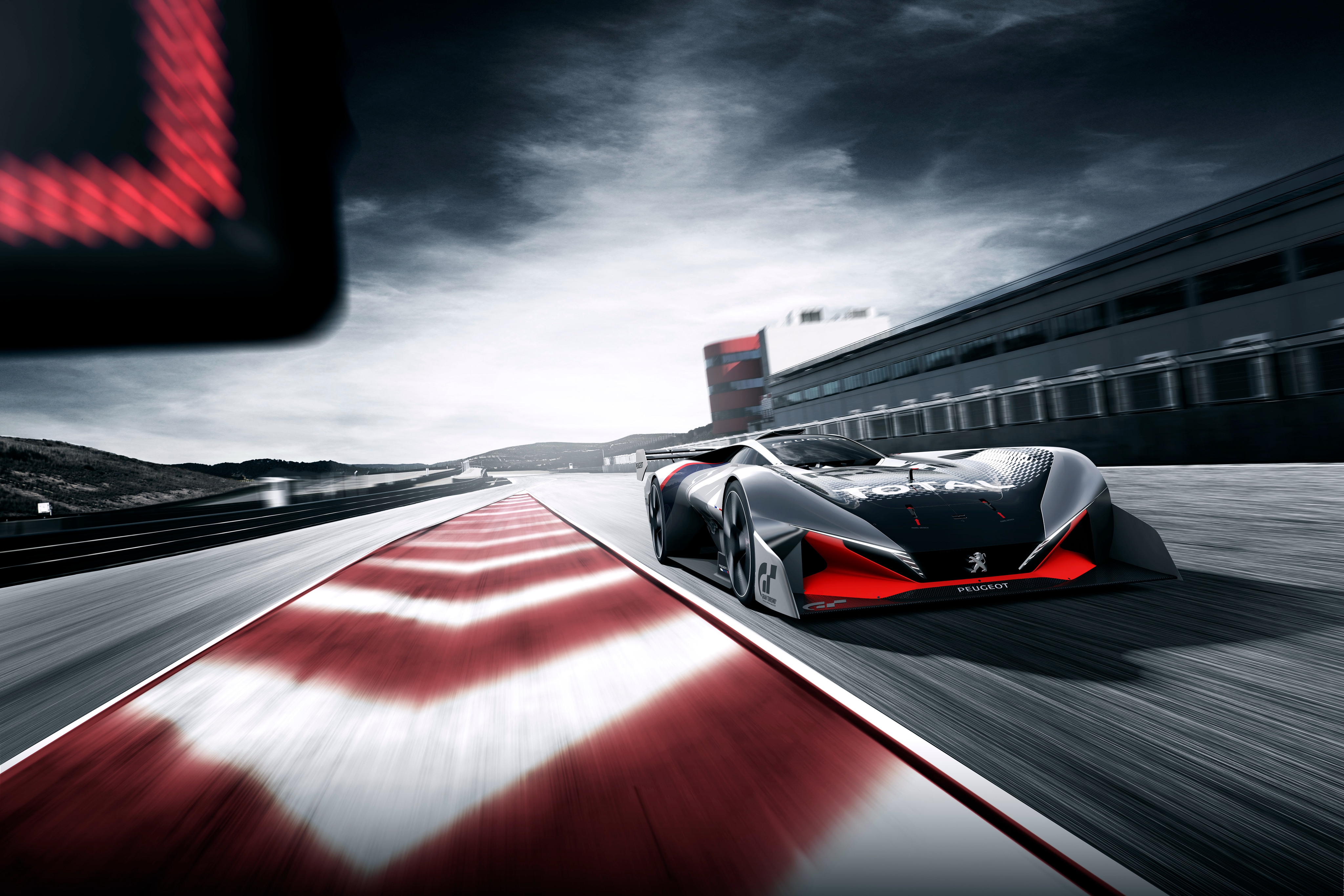 4K Peugeot L750 R Hybrid Vision Gran Turismo on Track HD Wallpaper