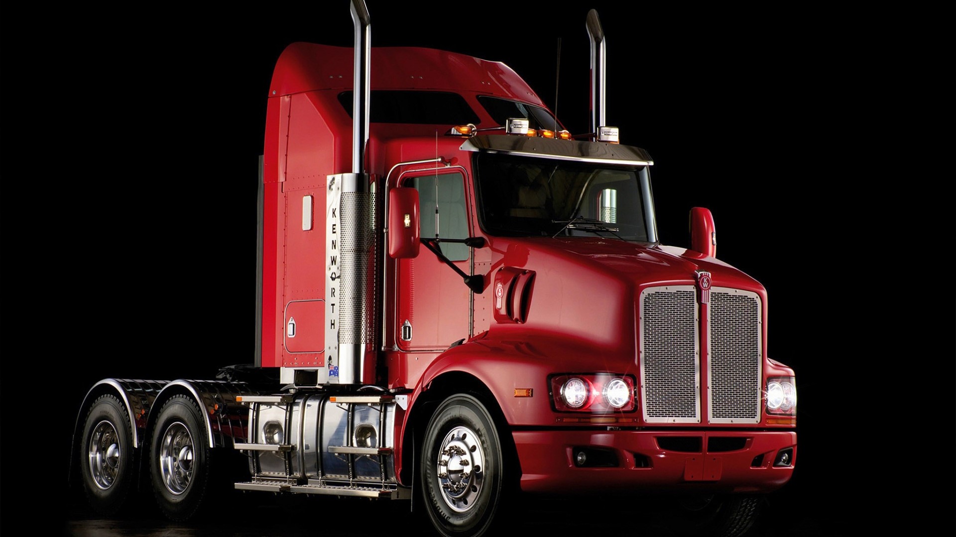 Red Kenworth Semi-Truck HD Wallpaper