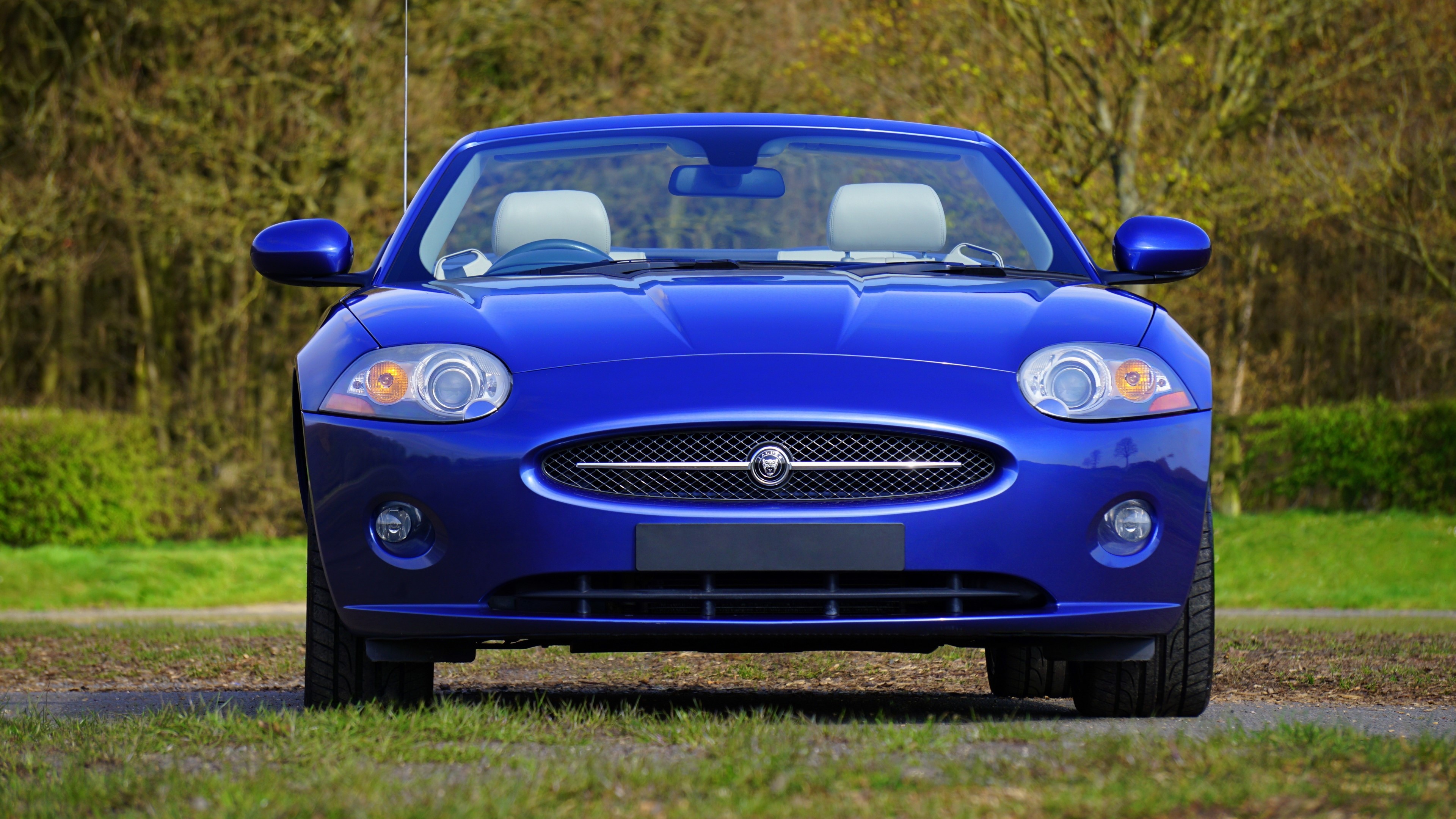 Blue Jaguar Convertible Car HD Wallpaper