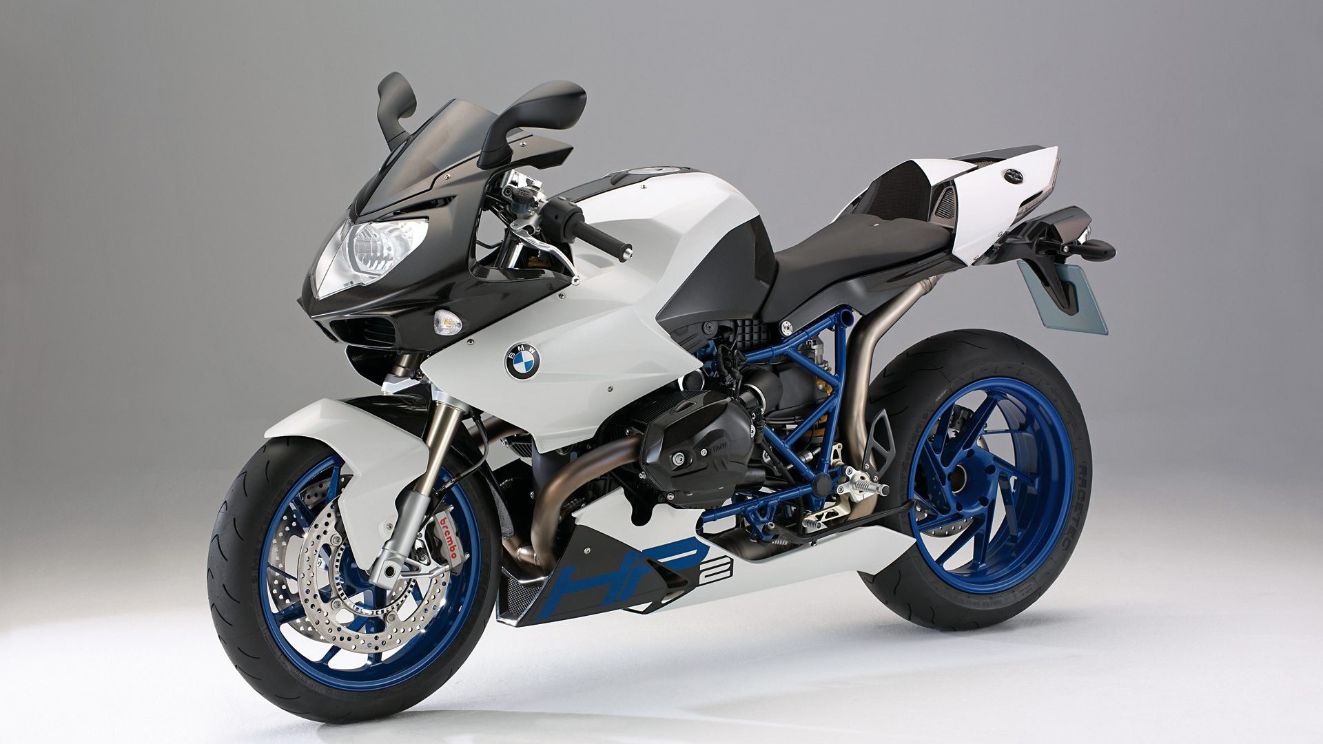 BMW Motorcycle with Blue Wheels HD Wallpaper