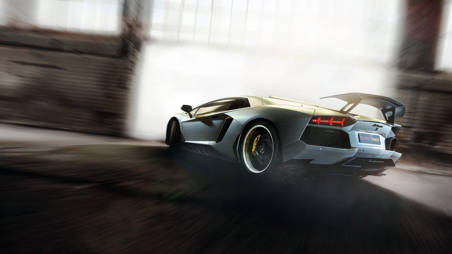 Lamborghini Aventador SVJ in a warehouse HD Wallpaper